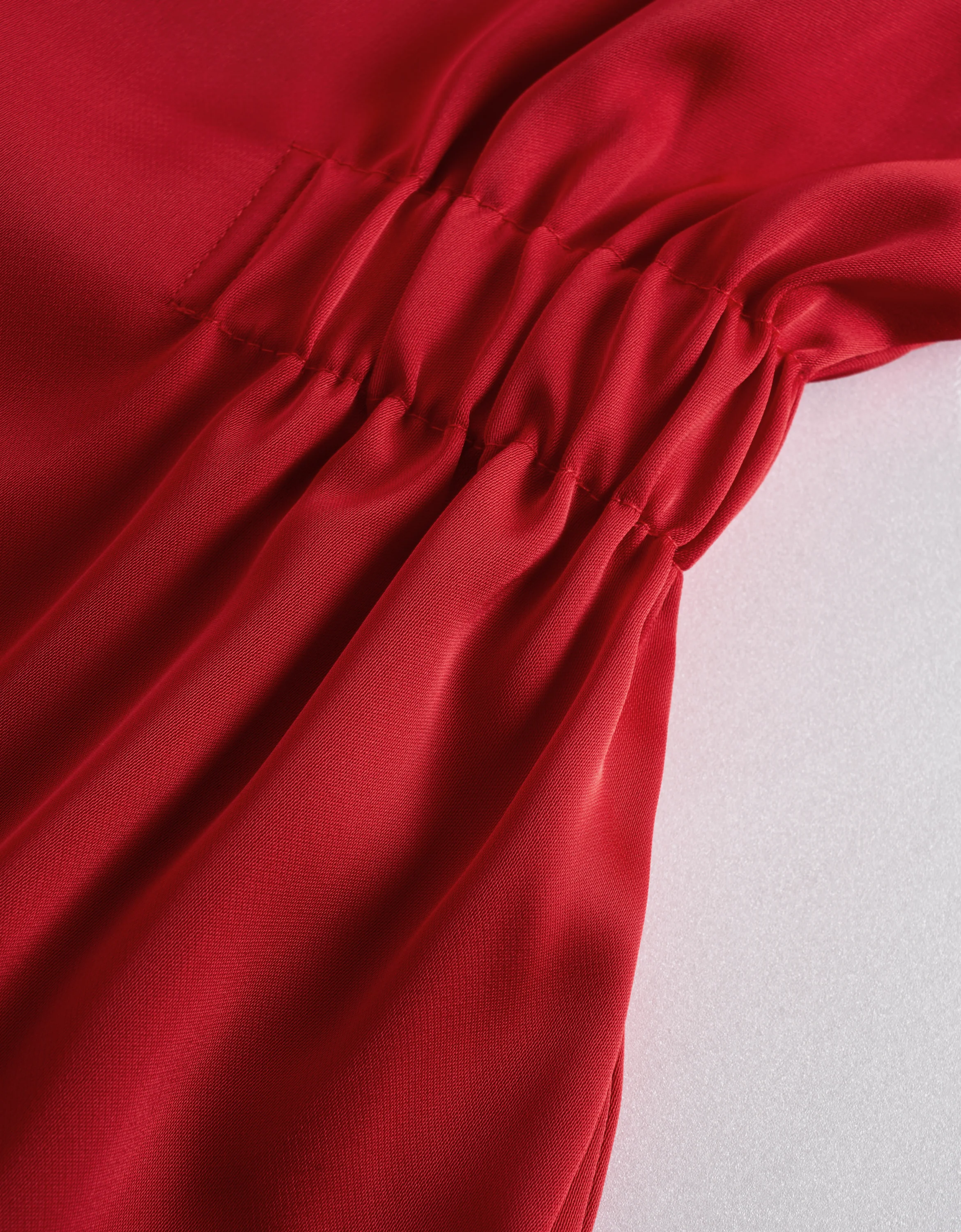 Elastic Waist Round Neck Midi Dress - Image 6