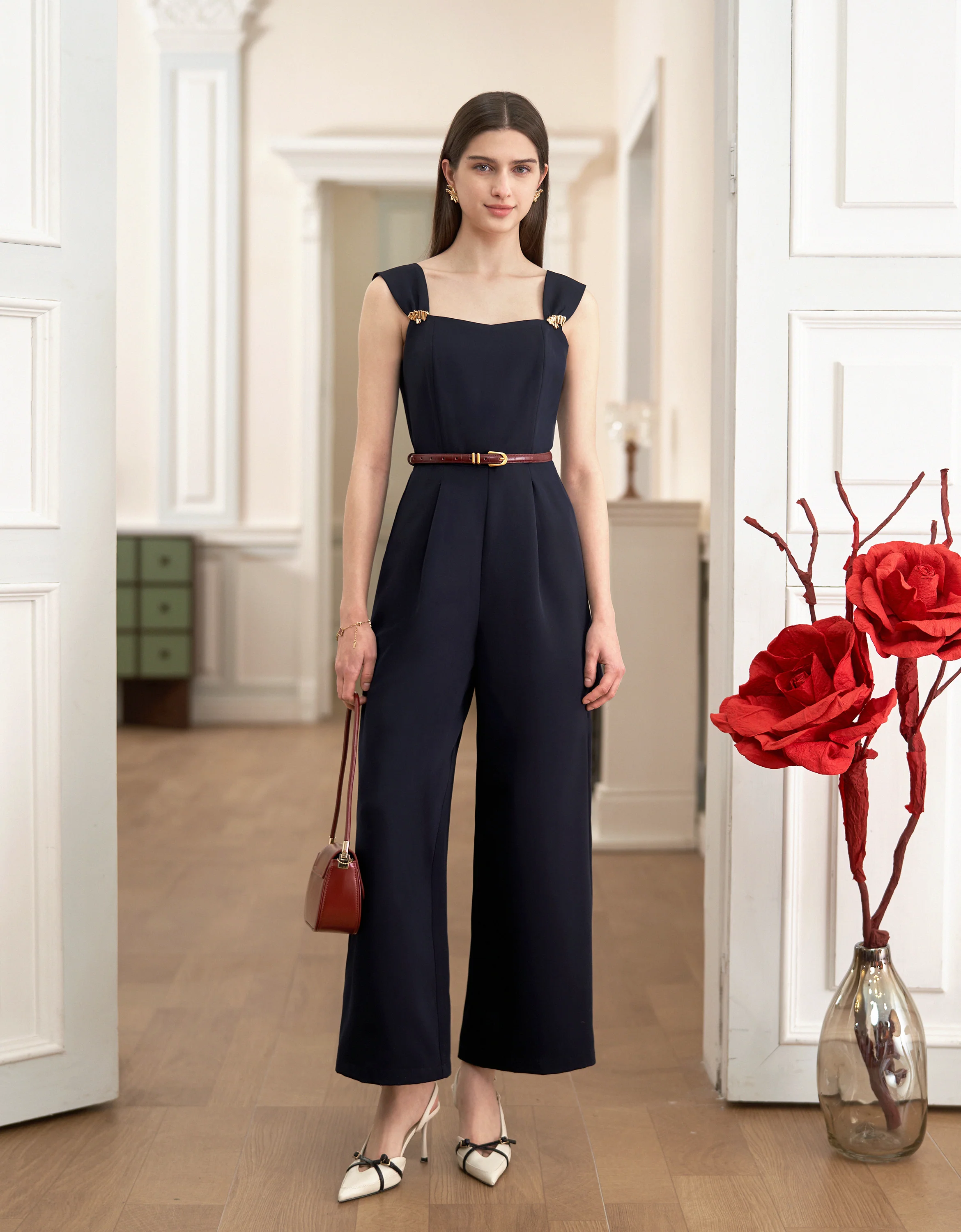 Embellished Straps High Waist Jumpsuit - Image 4