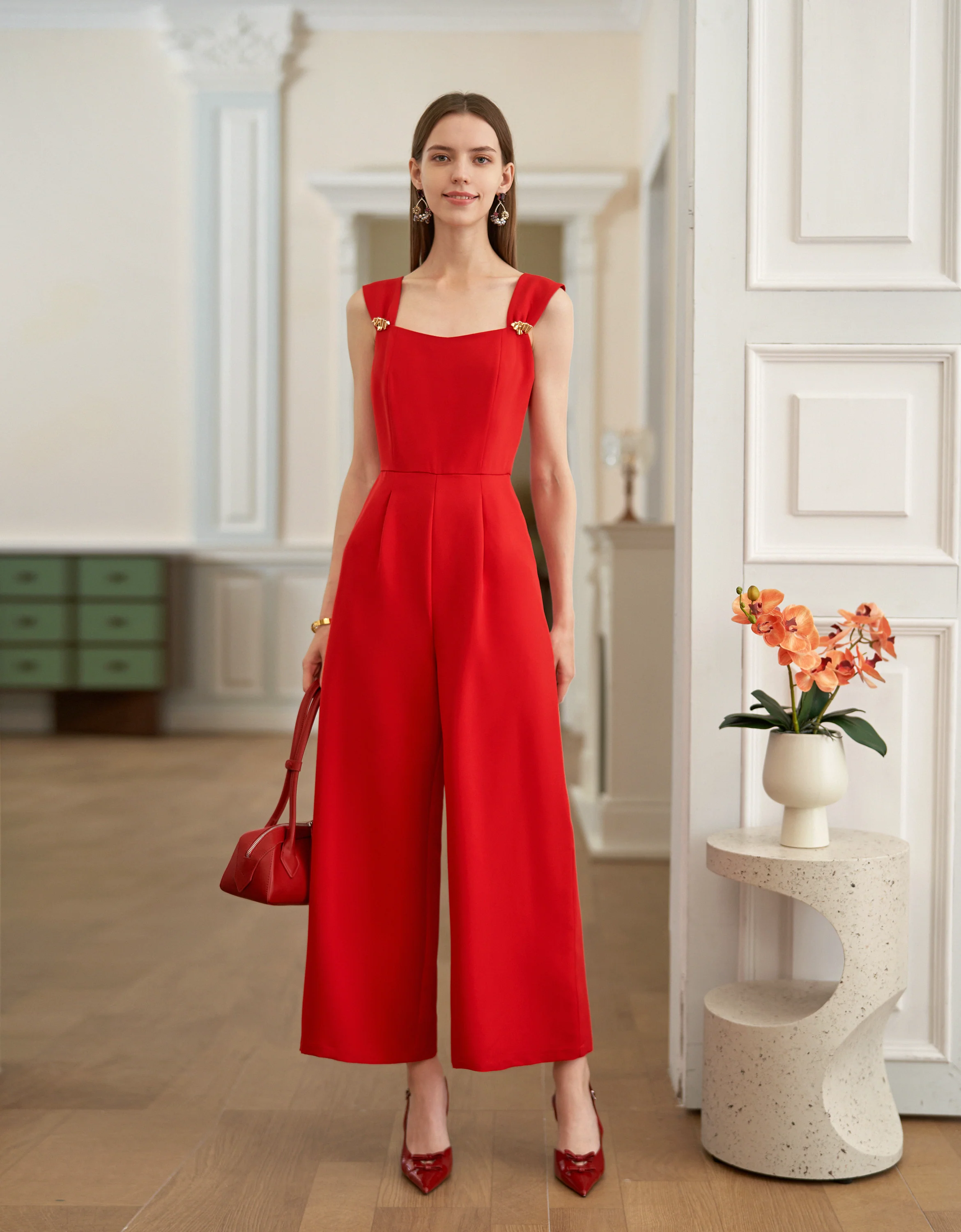 Embellished Straps High Waist Jumpsuit - Image 8