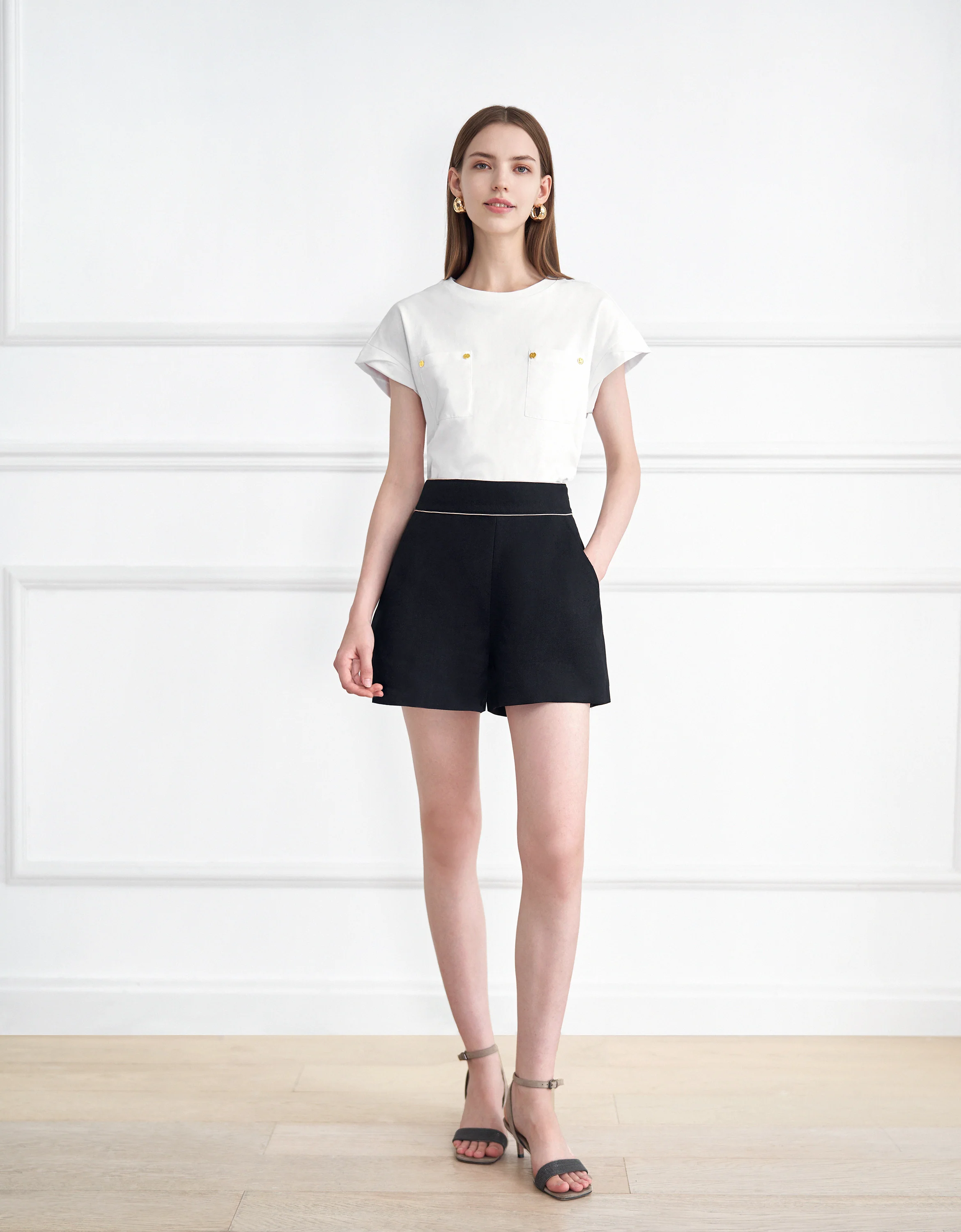 Embossed Button Pocket T-Shirt - Image 15