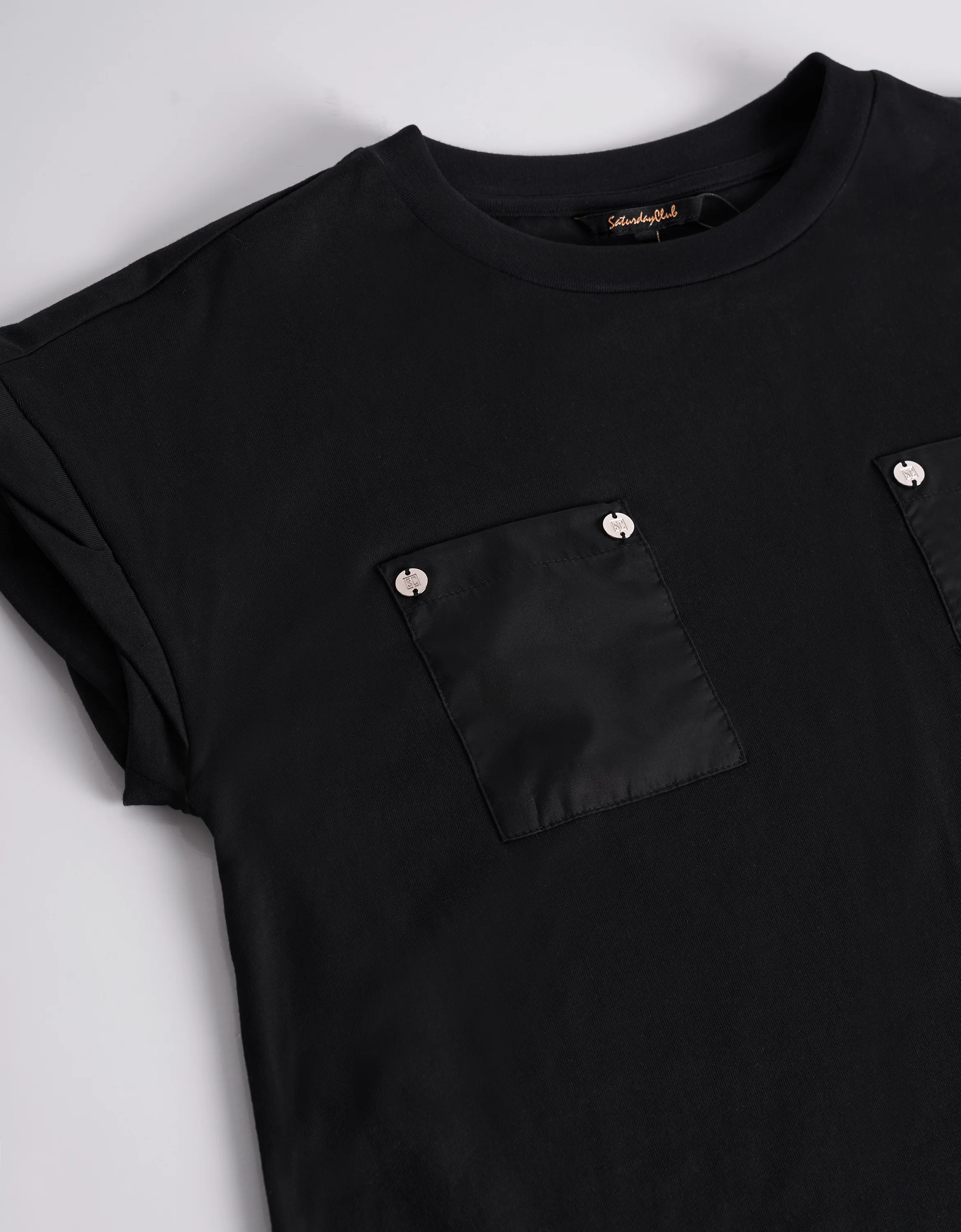 Embossed Button Pocket T-Shirt - Image 36
