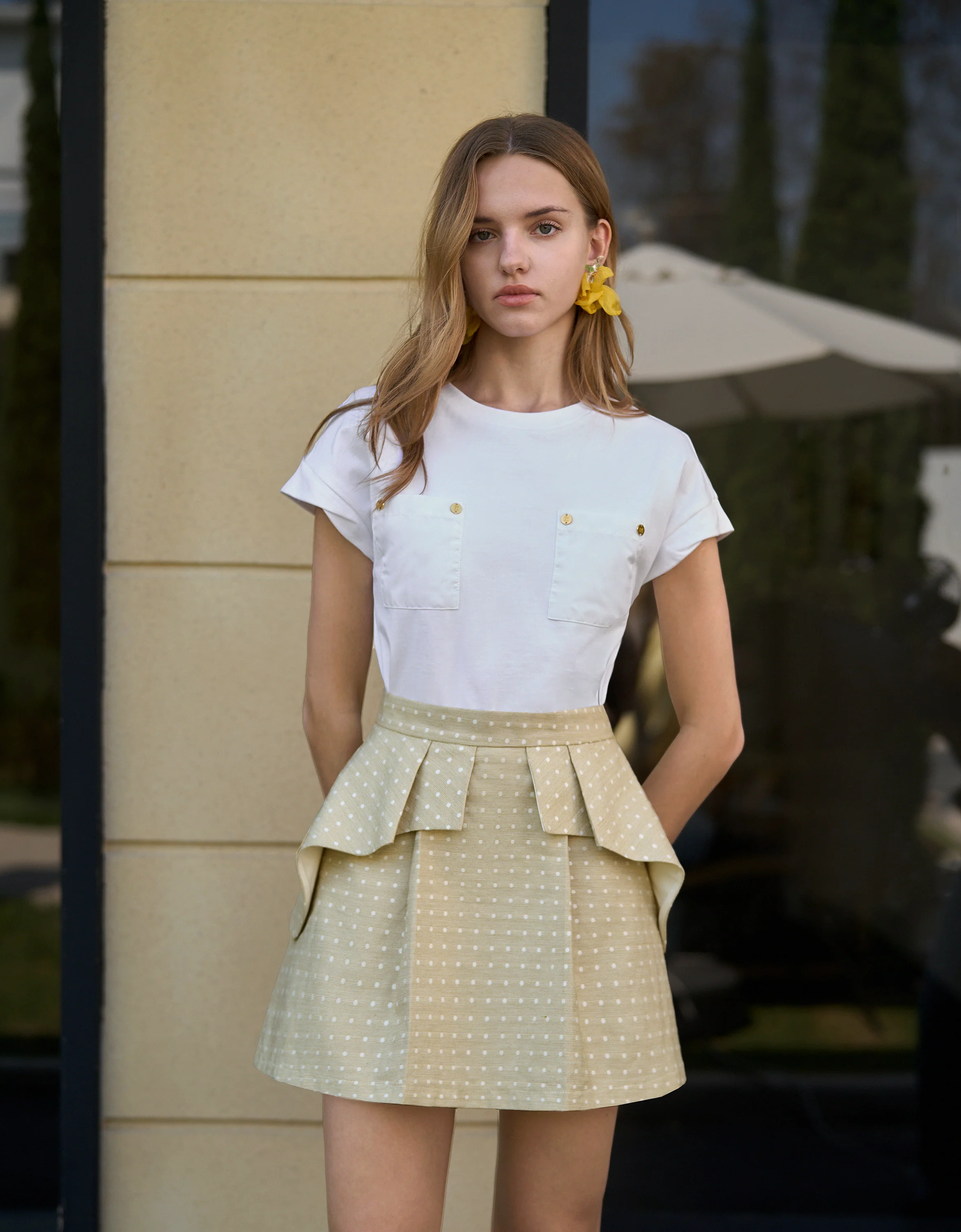 Embossed Button Pocket T-Shirt - Image 4