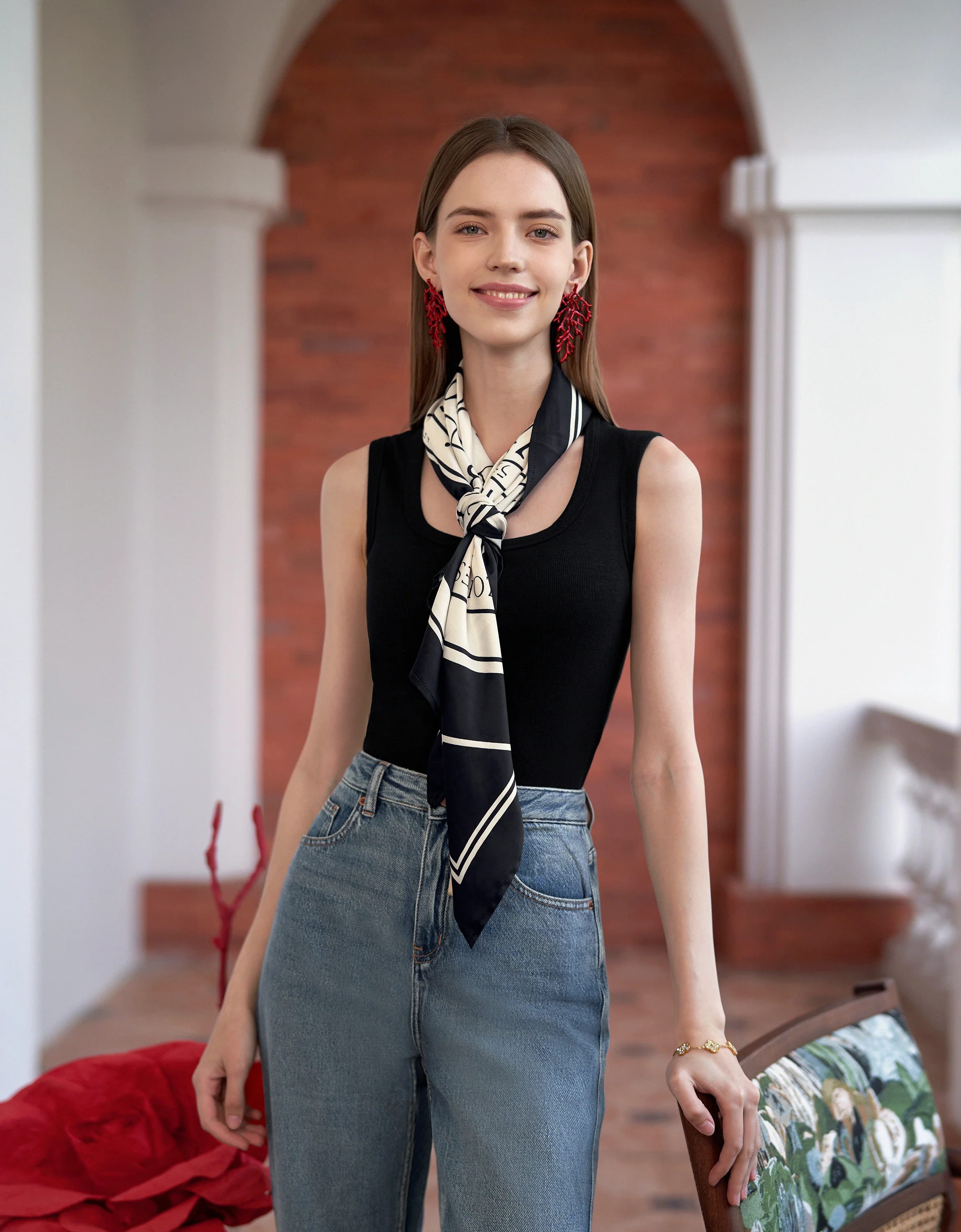 Exclusive Geometric Print Scarf - Image 5