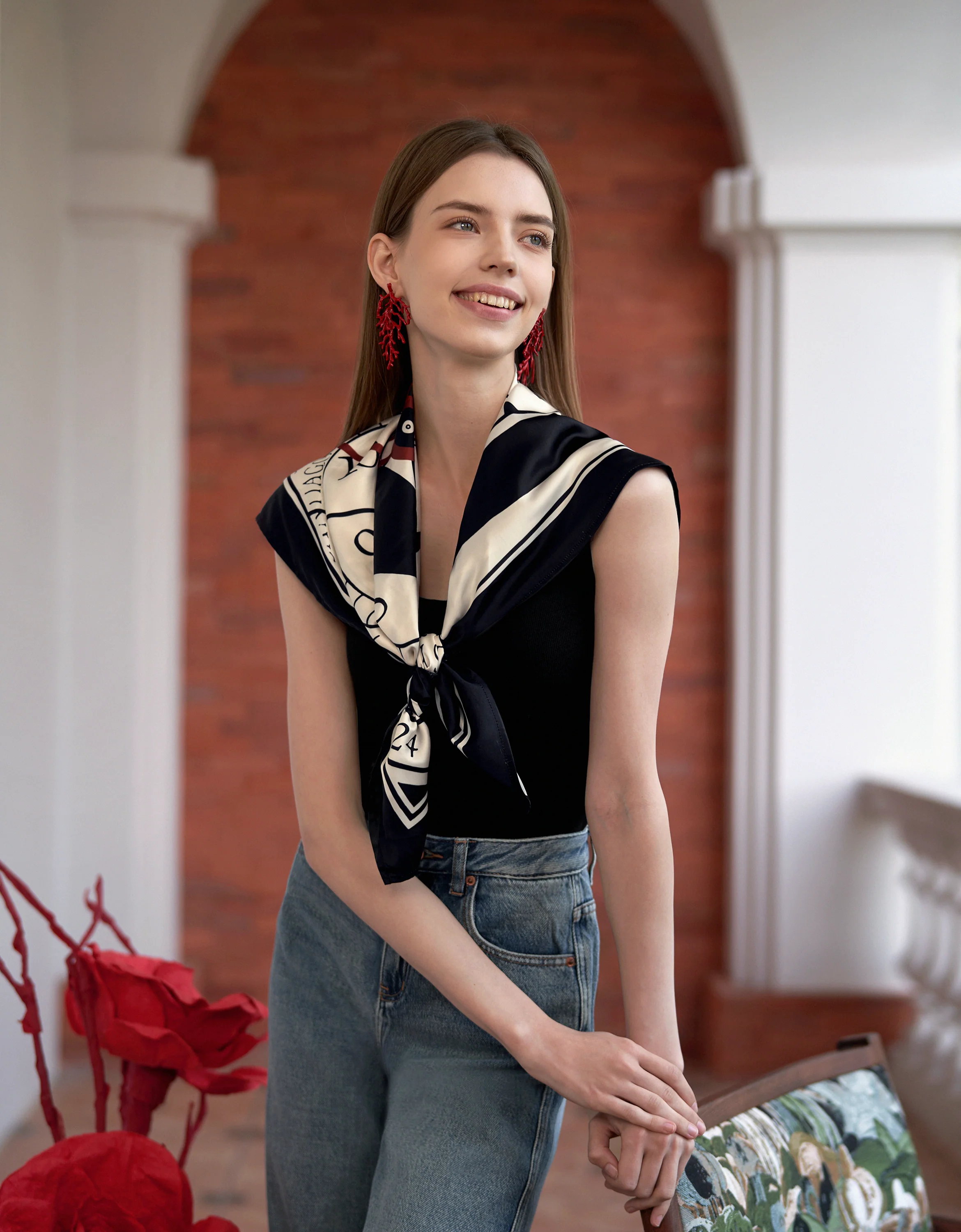 Exclusive Geometric Print Scarf - Image 7
