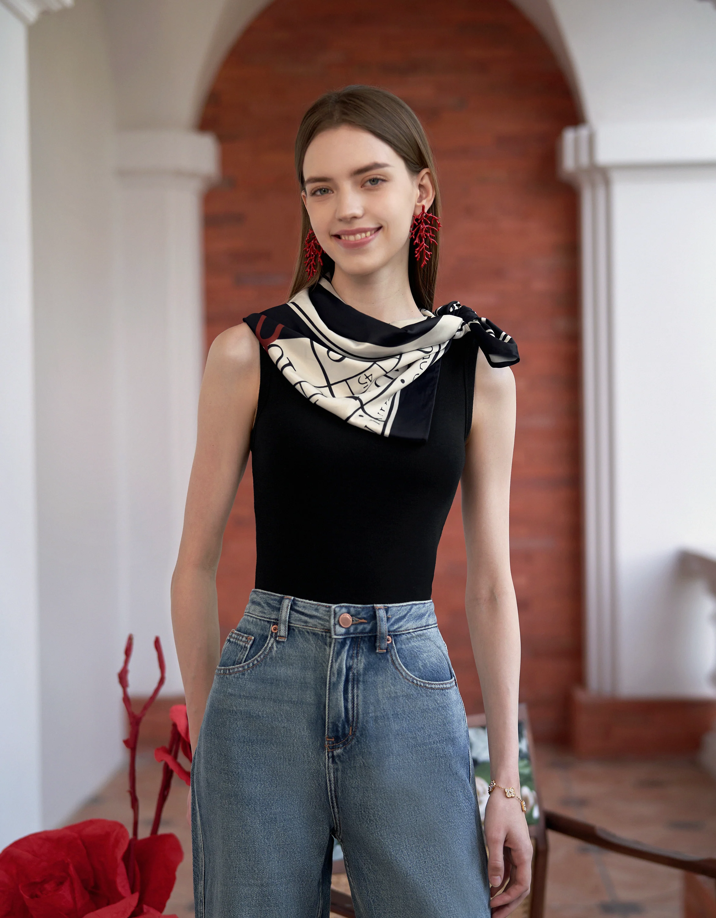 Exclusive Geometric Print Scarf - Image 8