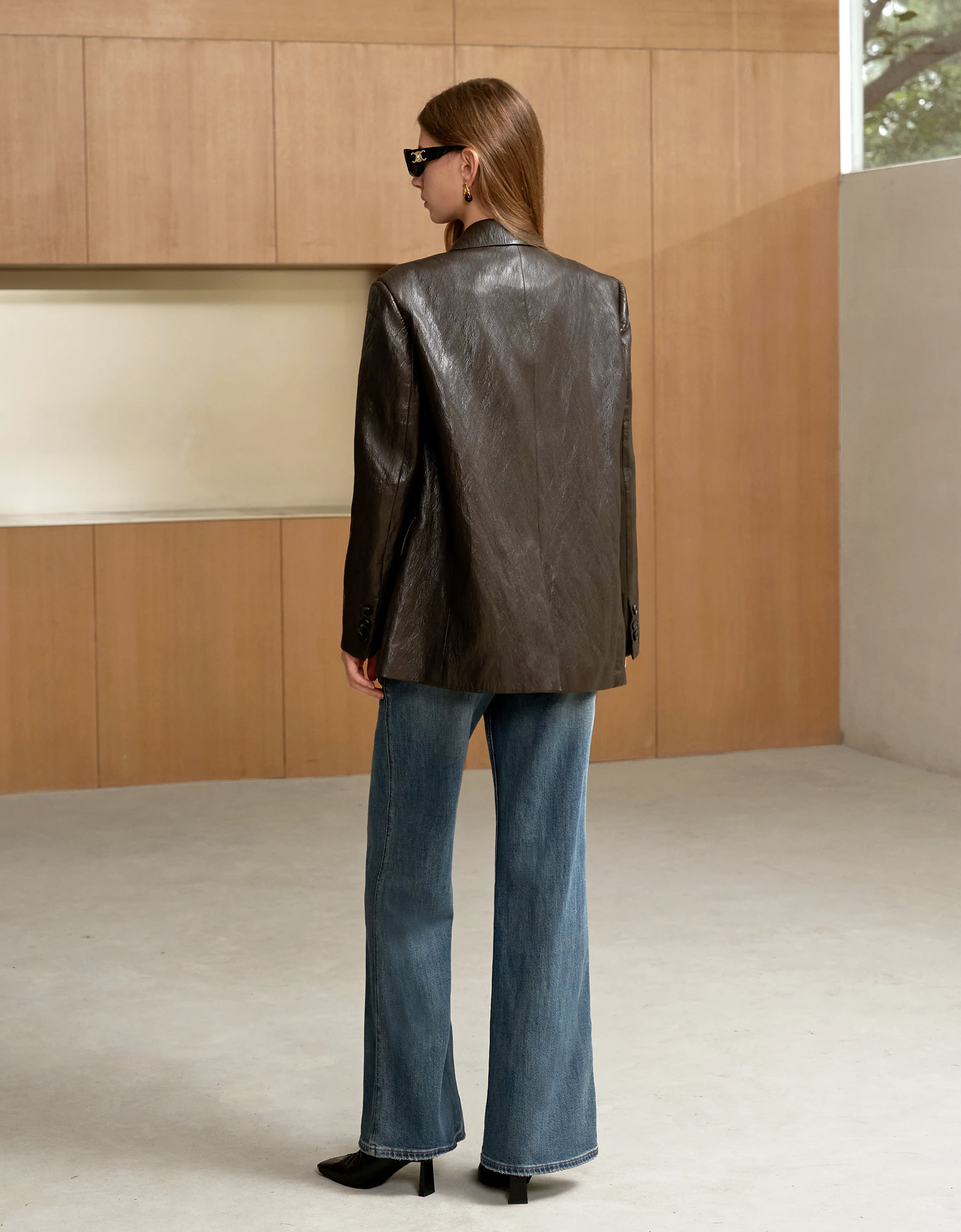 Faux Leather Suit Jacket - Image 3