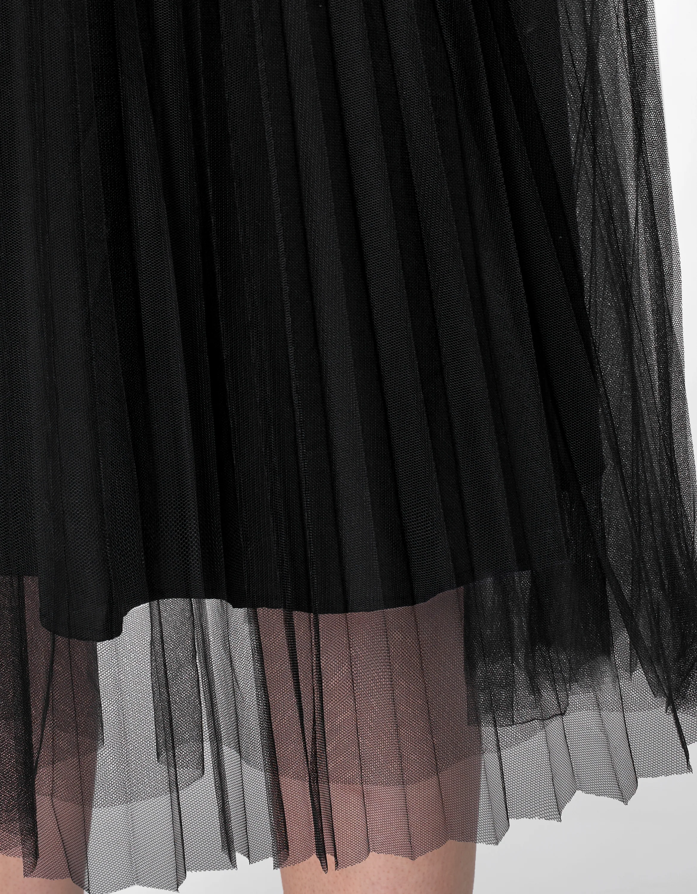Faux Two-piece Mesh Skirt Midi Dress - Image 8