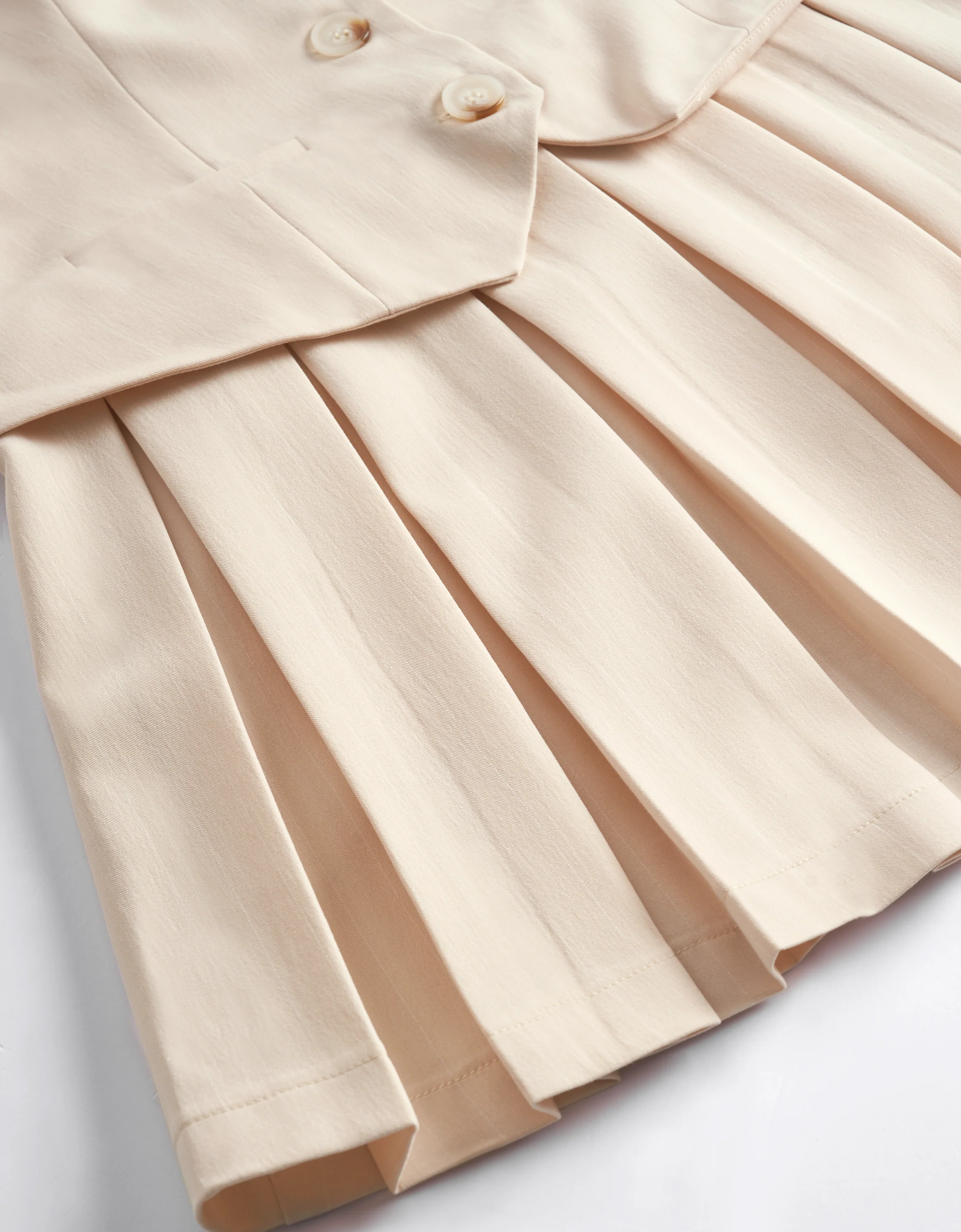 Faux Two-piece Pleated Skirt Vest Style Dress - Image 35