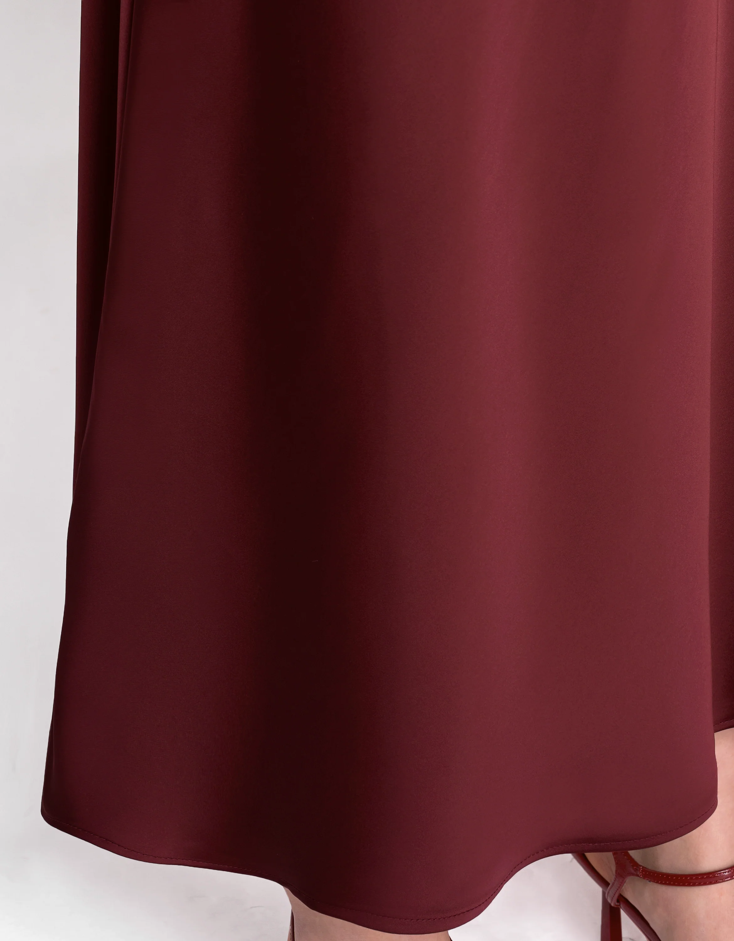 Flared Hem Satin Midi Skirt - Image 4