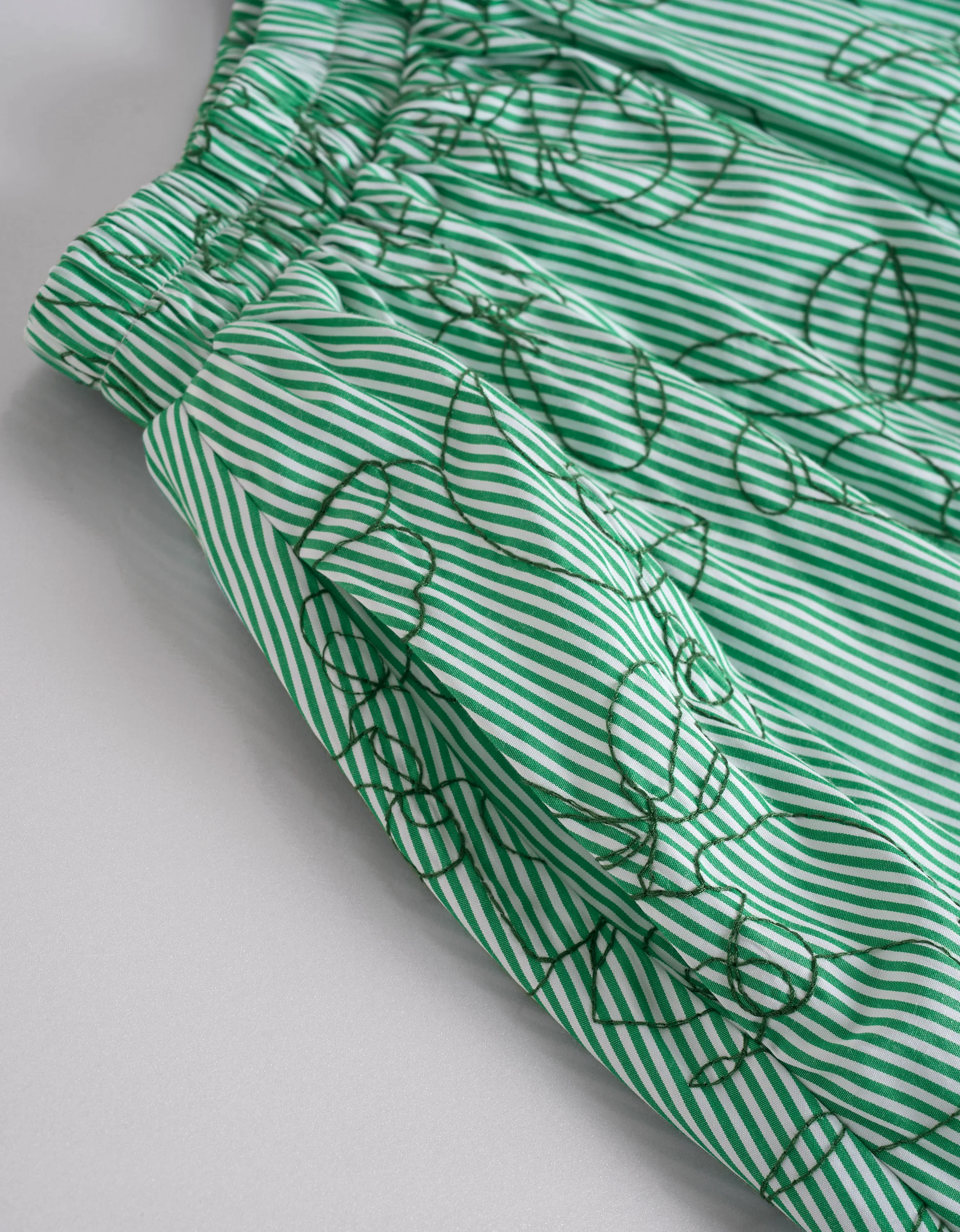 Floral Embroidery Striped Midi Skirt - Image 12