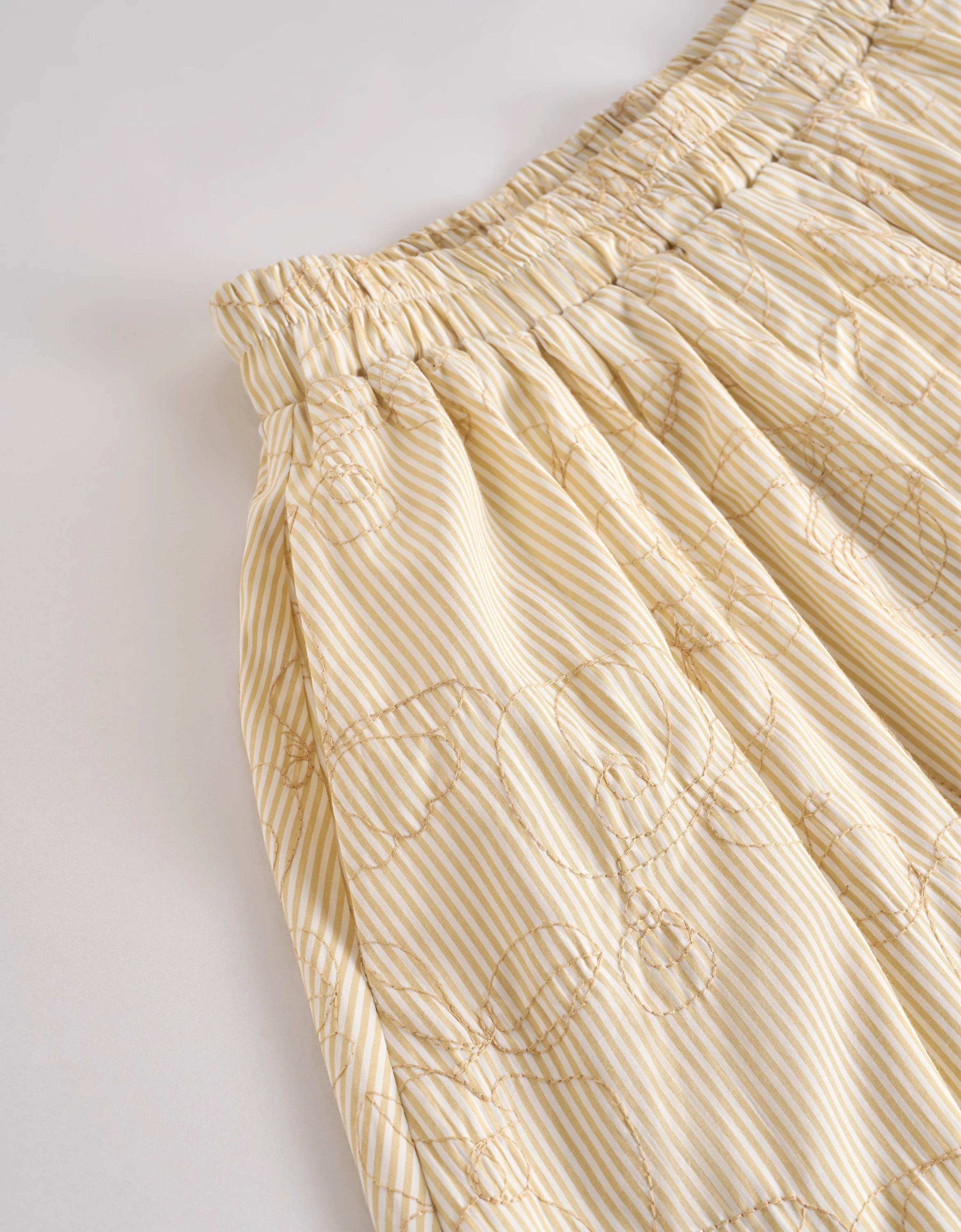 Floral Embroidery Striped Midi Skirt - Image 6
