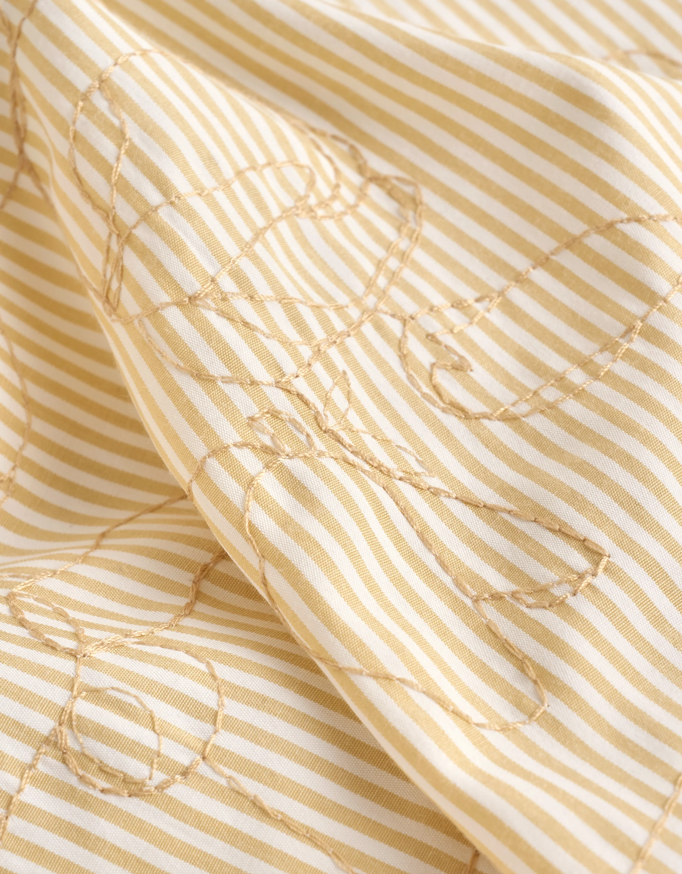 Floral Embroidery Waist Knot Striped Top - Image 9