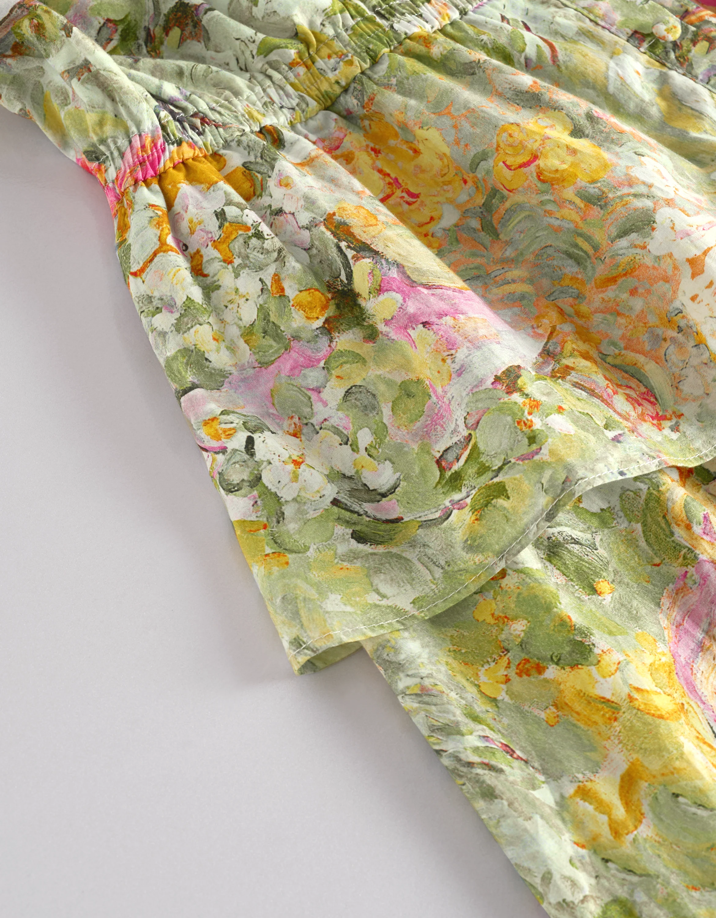 Floral Oil Paint Print Strap Midi Dress - Image 6
