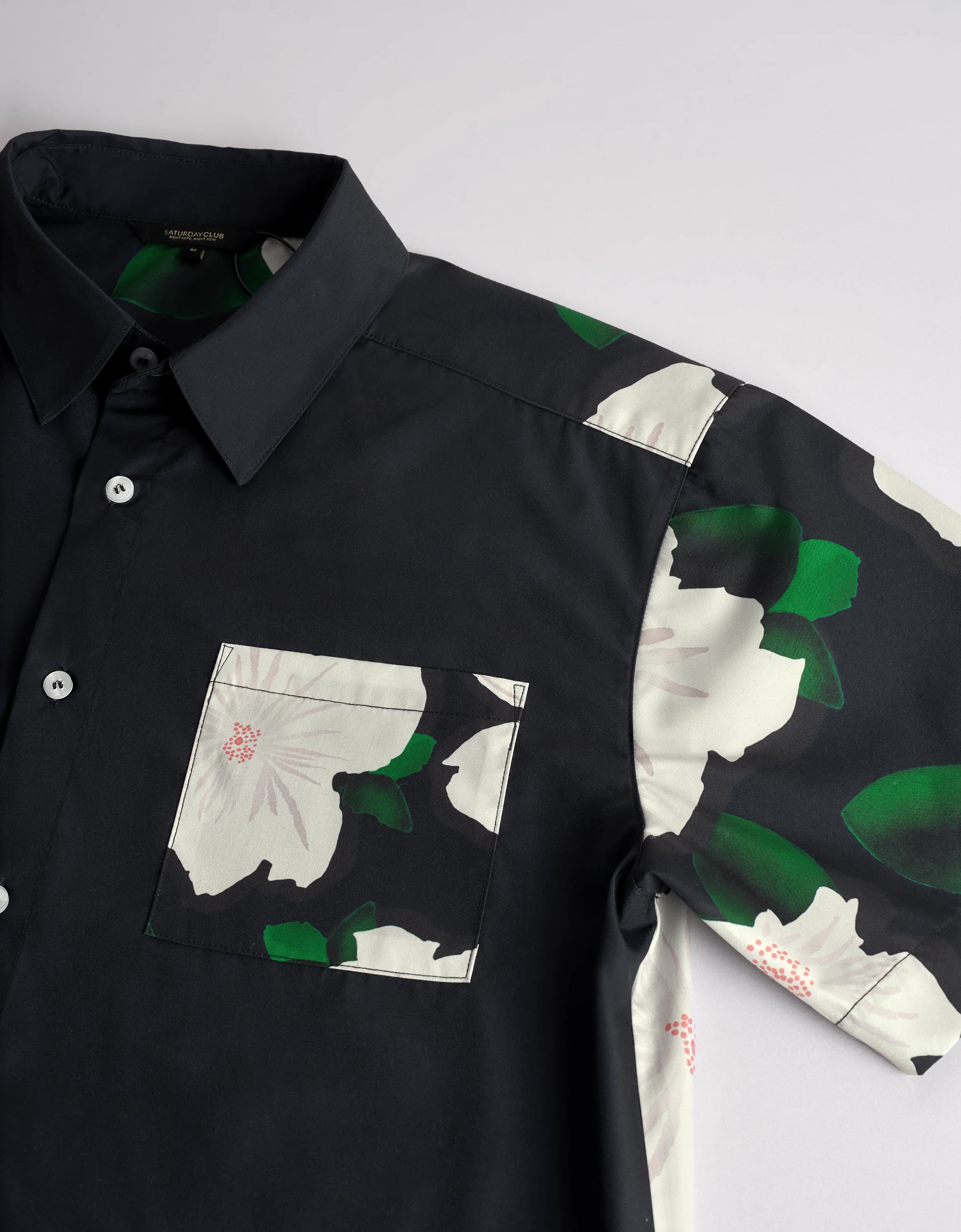 Floral Panels Short Sleeve Men's Shirt - Image 7
