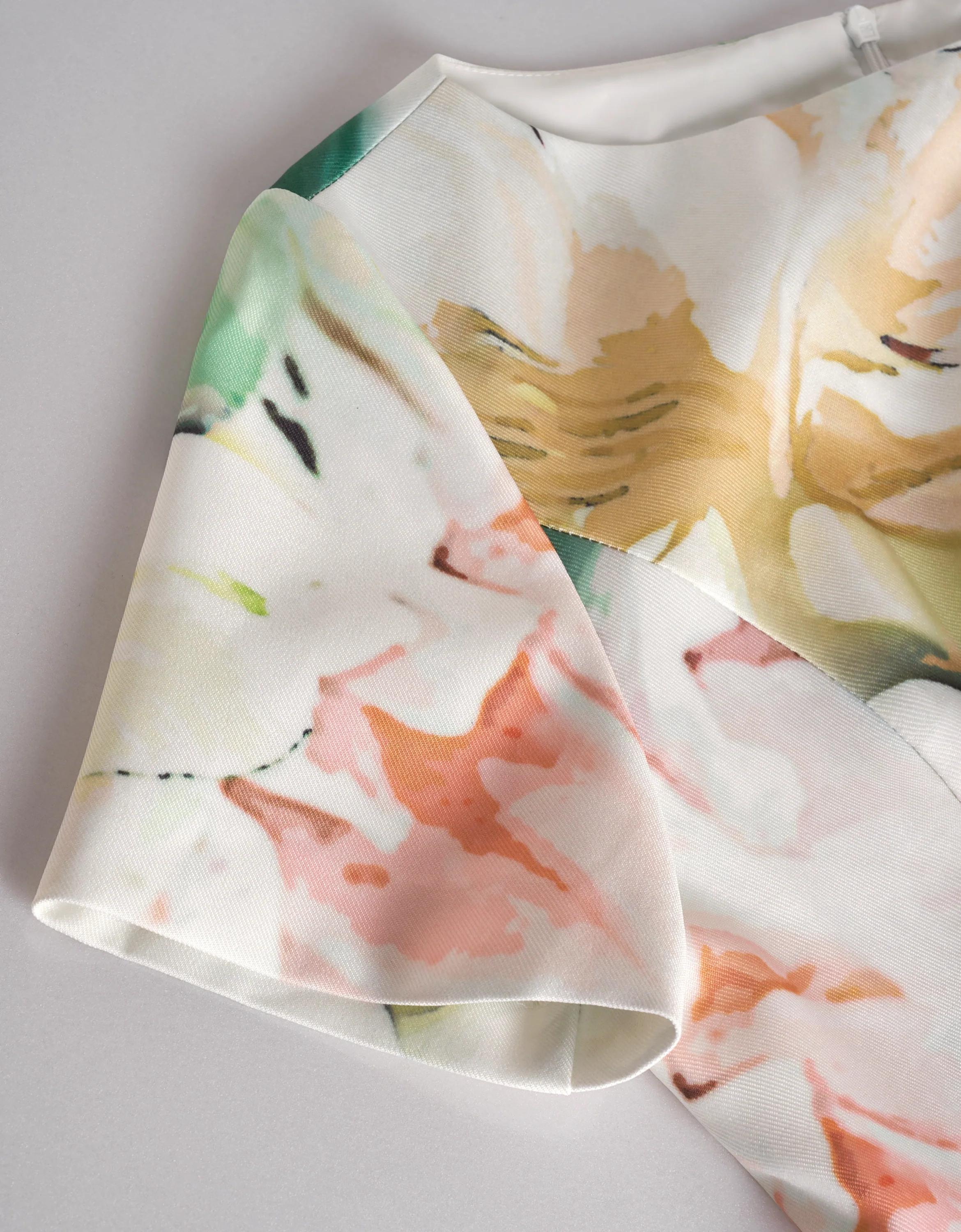 Floral Print Boat Neck Short Sleeve Dress - Image 5