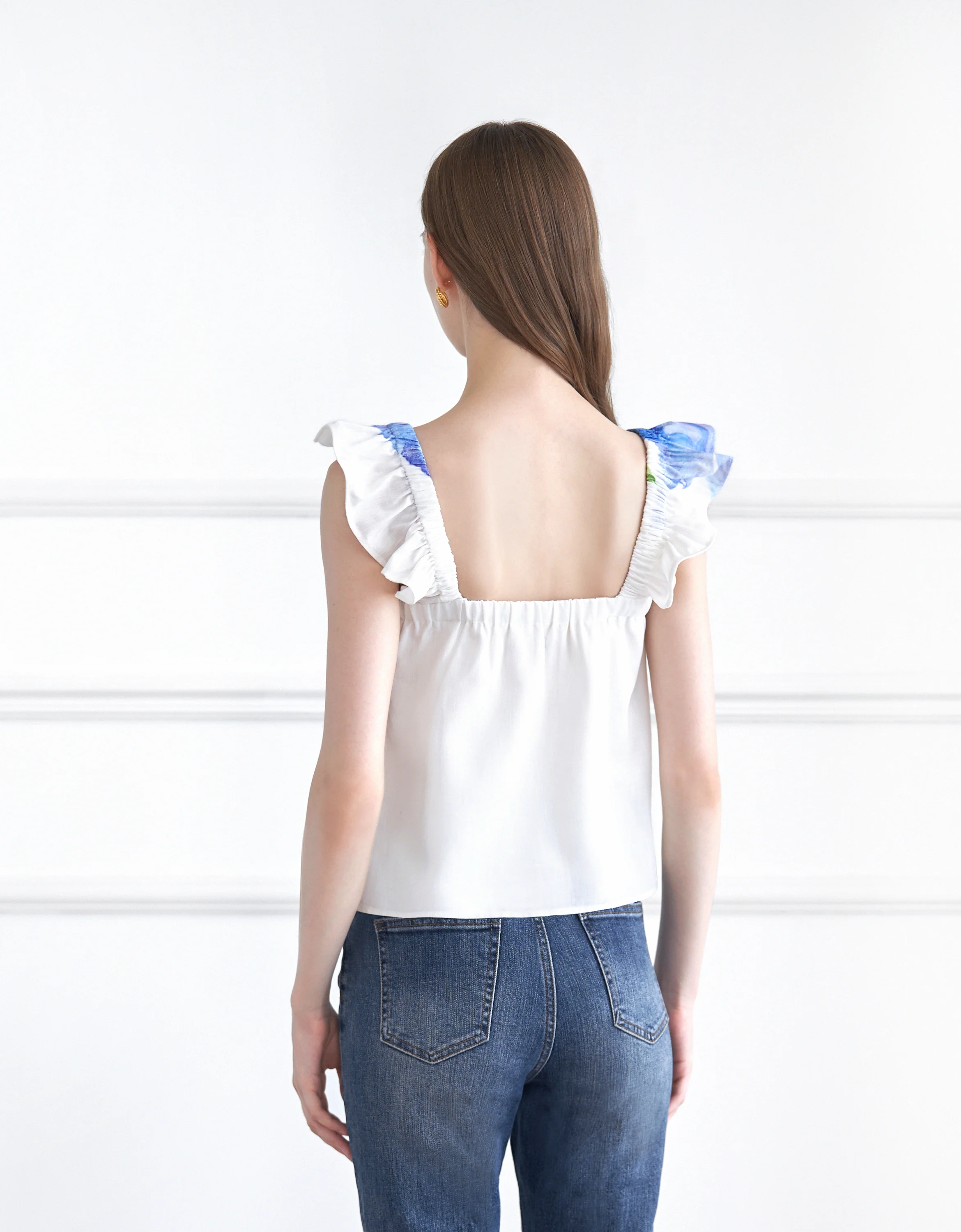 Floral Print Flared Sleeve Top - Image 3