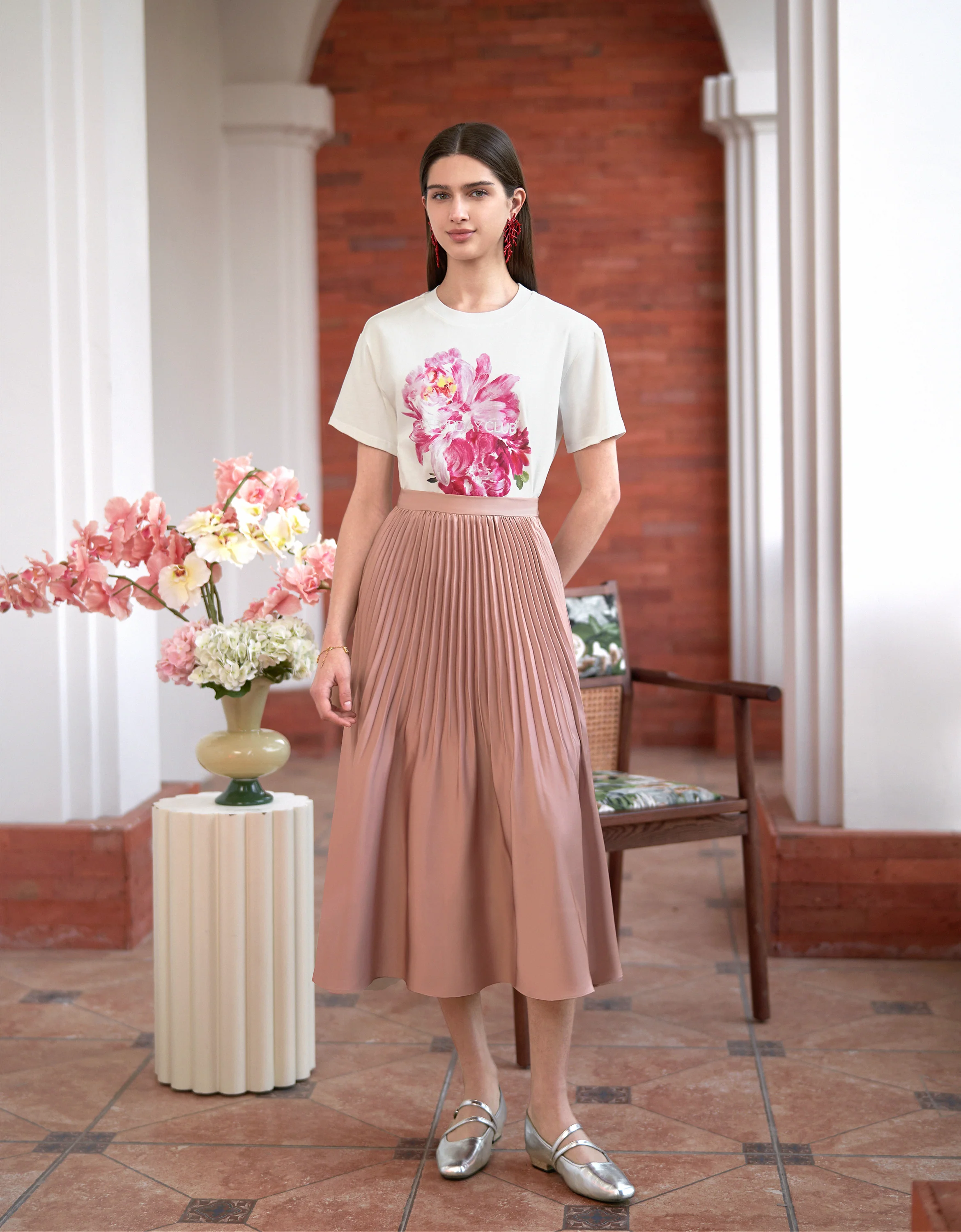 Floral Print Logo T-Shirt - Image 4