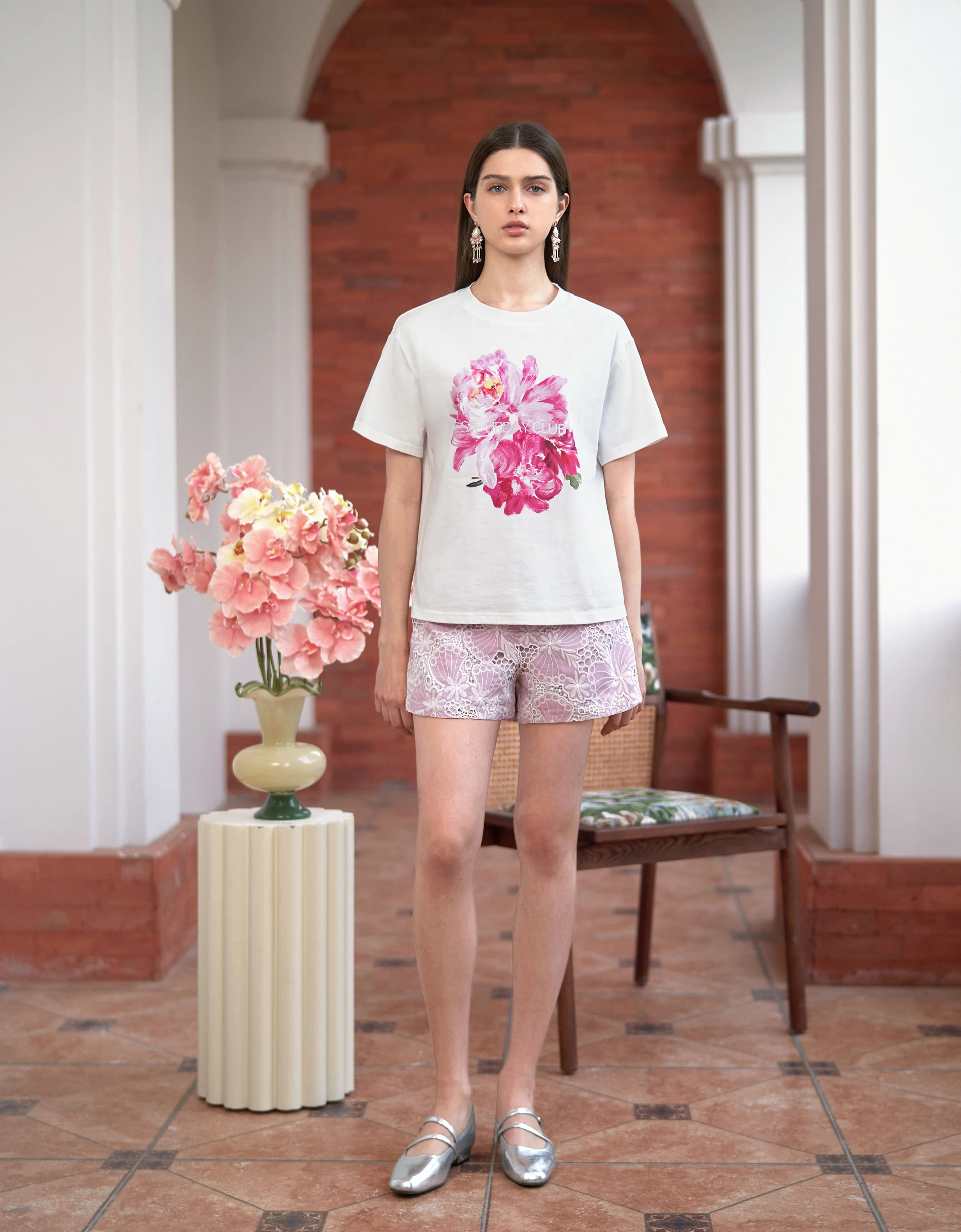 Floral Print Logo T-Shirt - Image 7