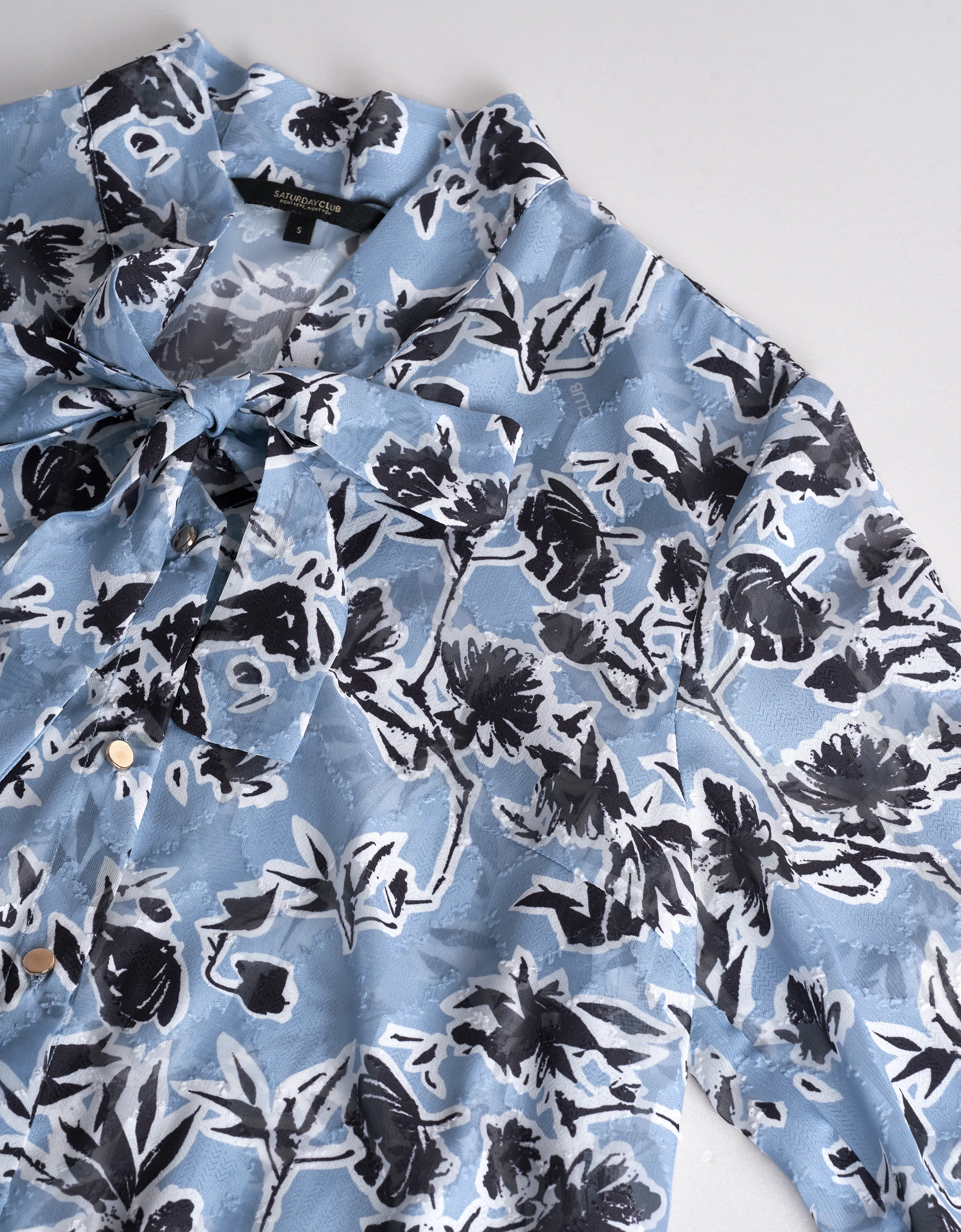 Floral Print Ruffled Hem Long Sleeve Dress - Image 5