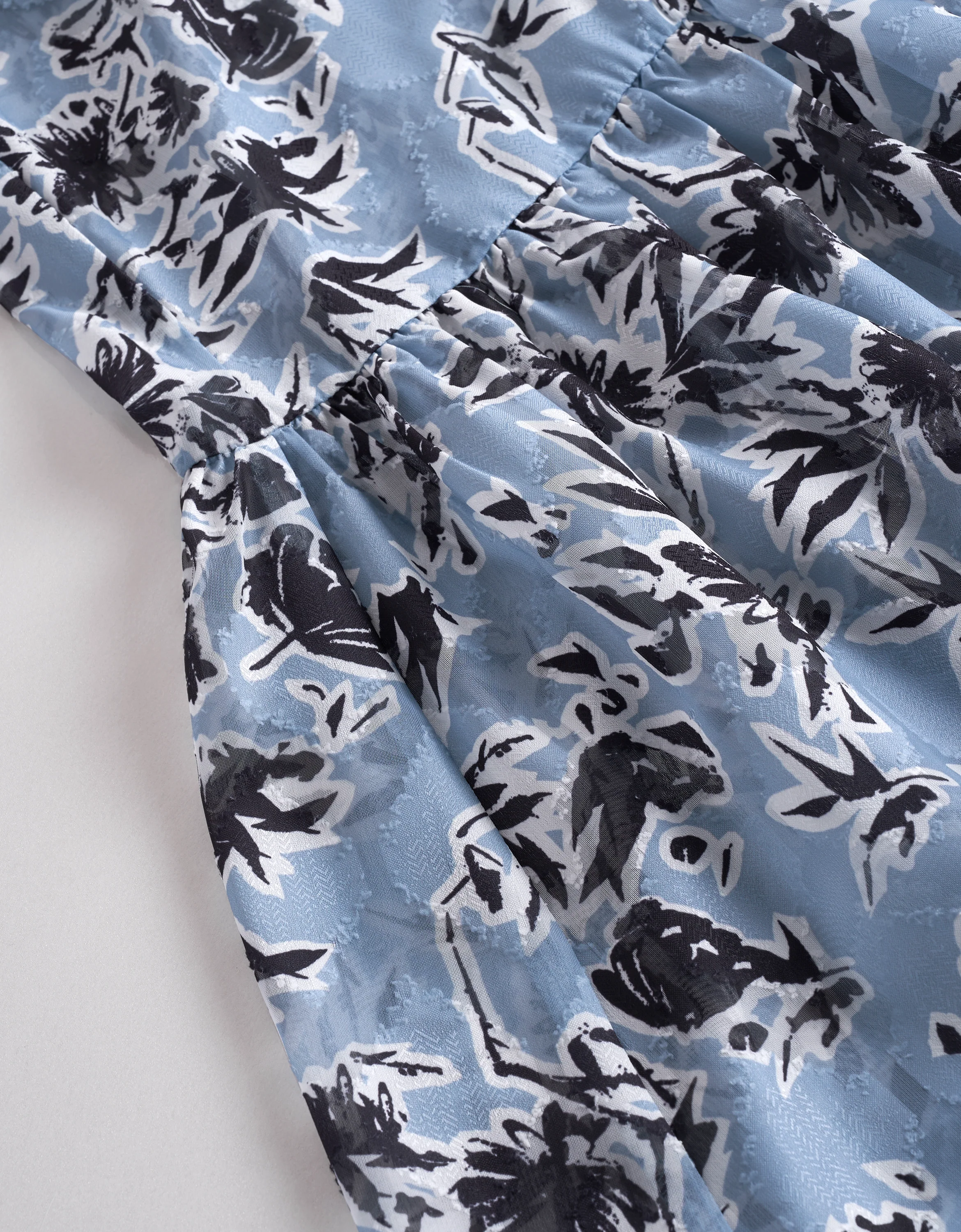 Floral Print Ruffled Hem Long Sleeve Dress - Image 7