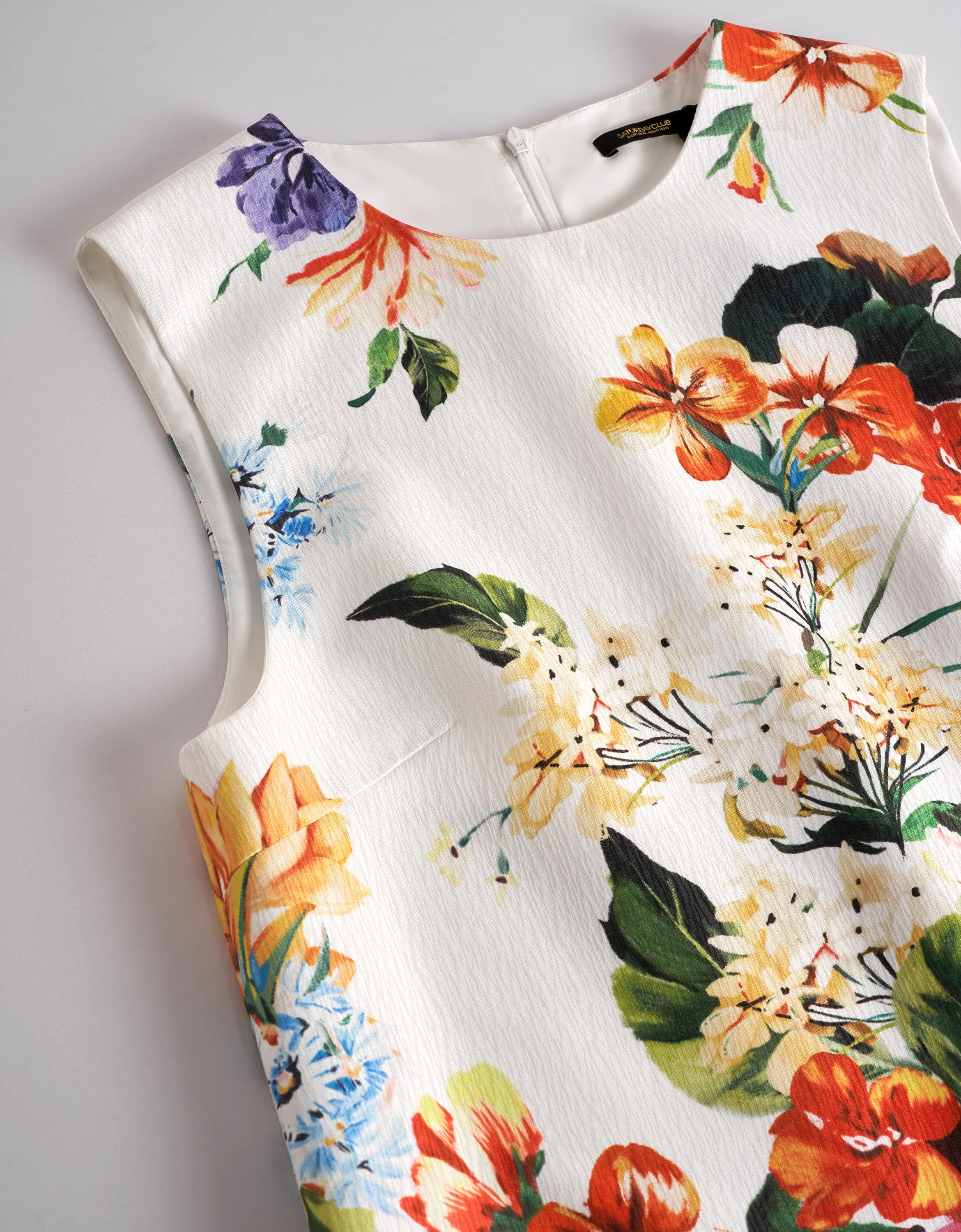 Floral Print Sleeveless A-line Dress - Image 7