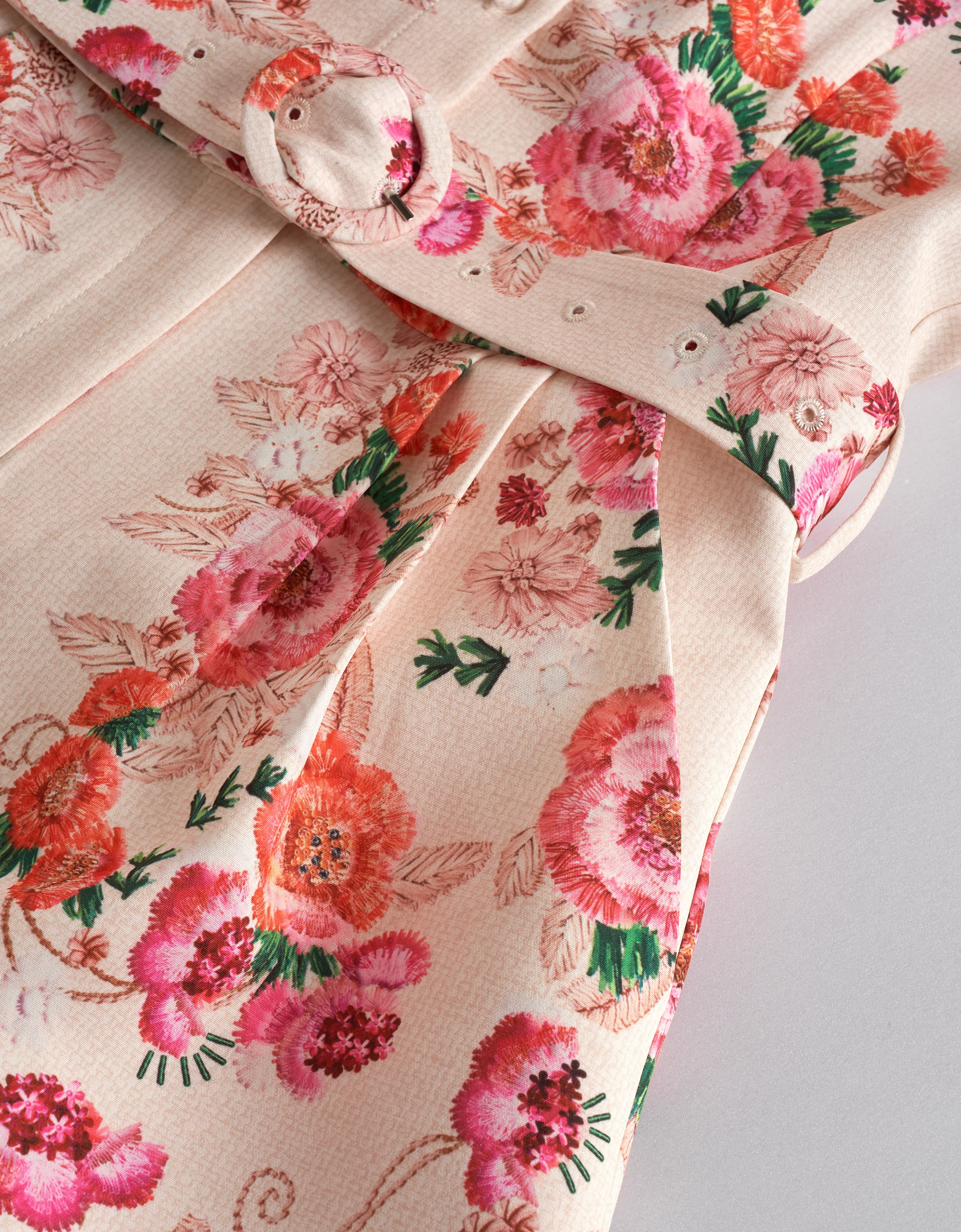 Floral Print Sleeveless Collared Romper - Image 6