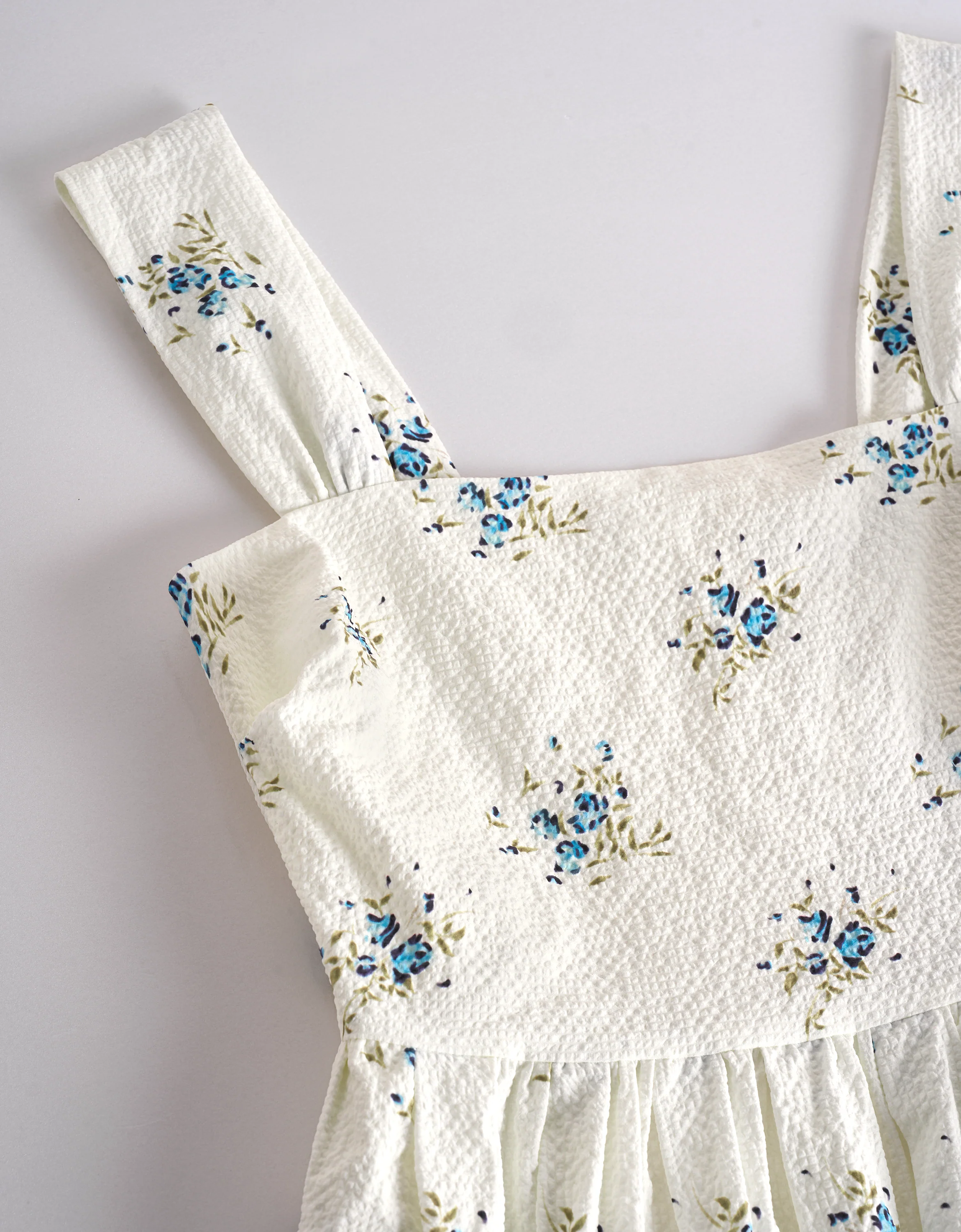 Floral Print Square Neck Midi Dress - Image 6