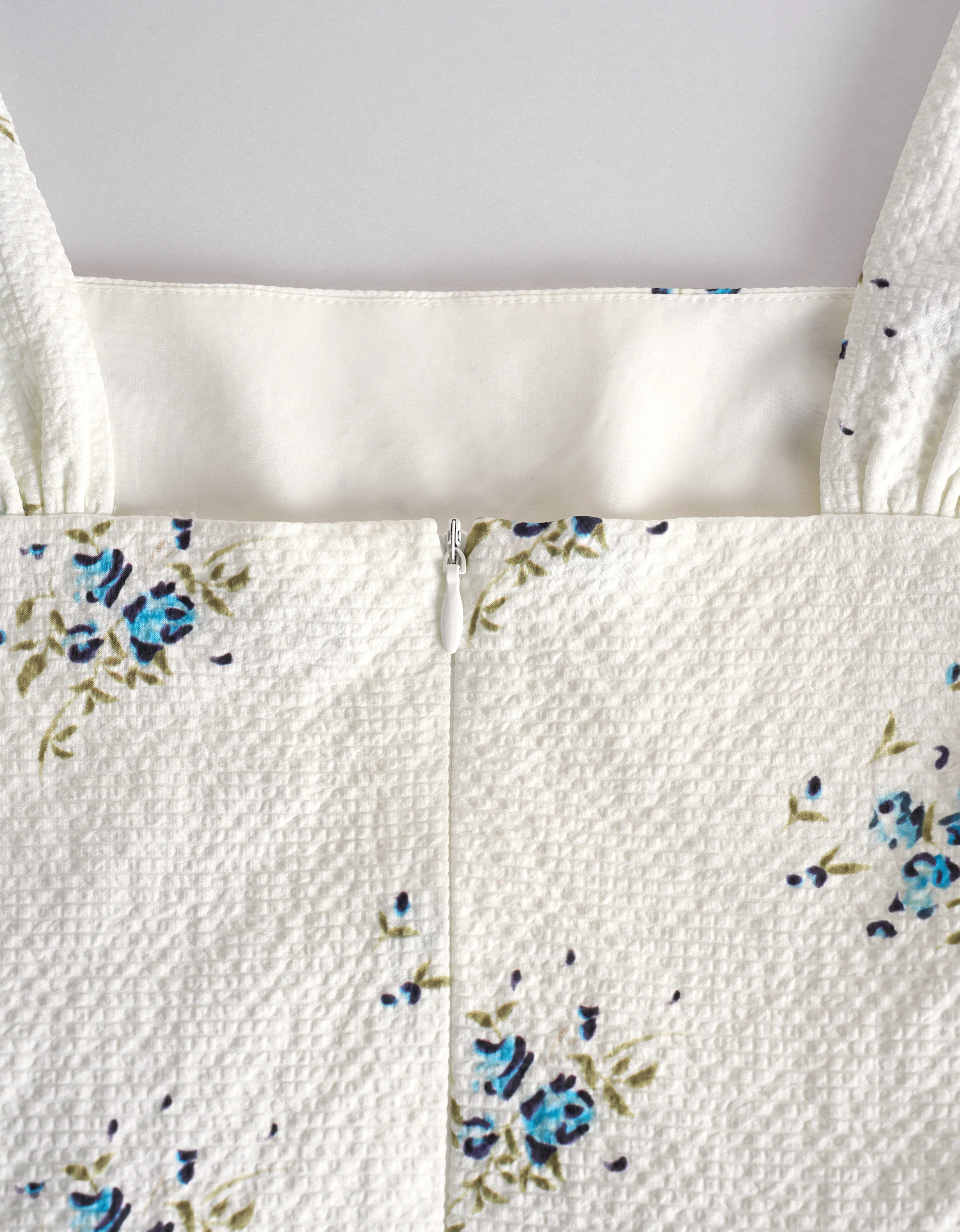 Floral Print Square Neck Midi Dress - Image 8
