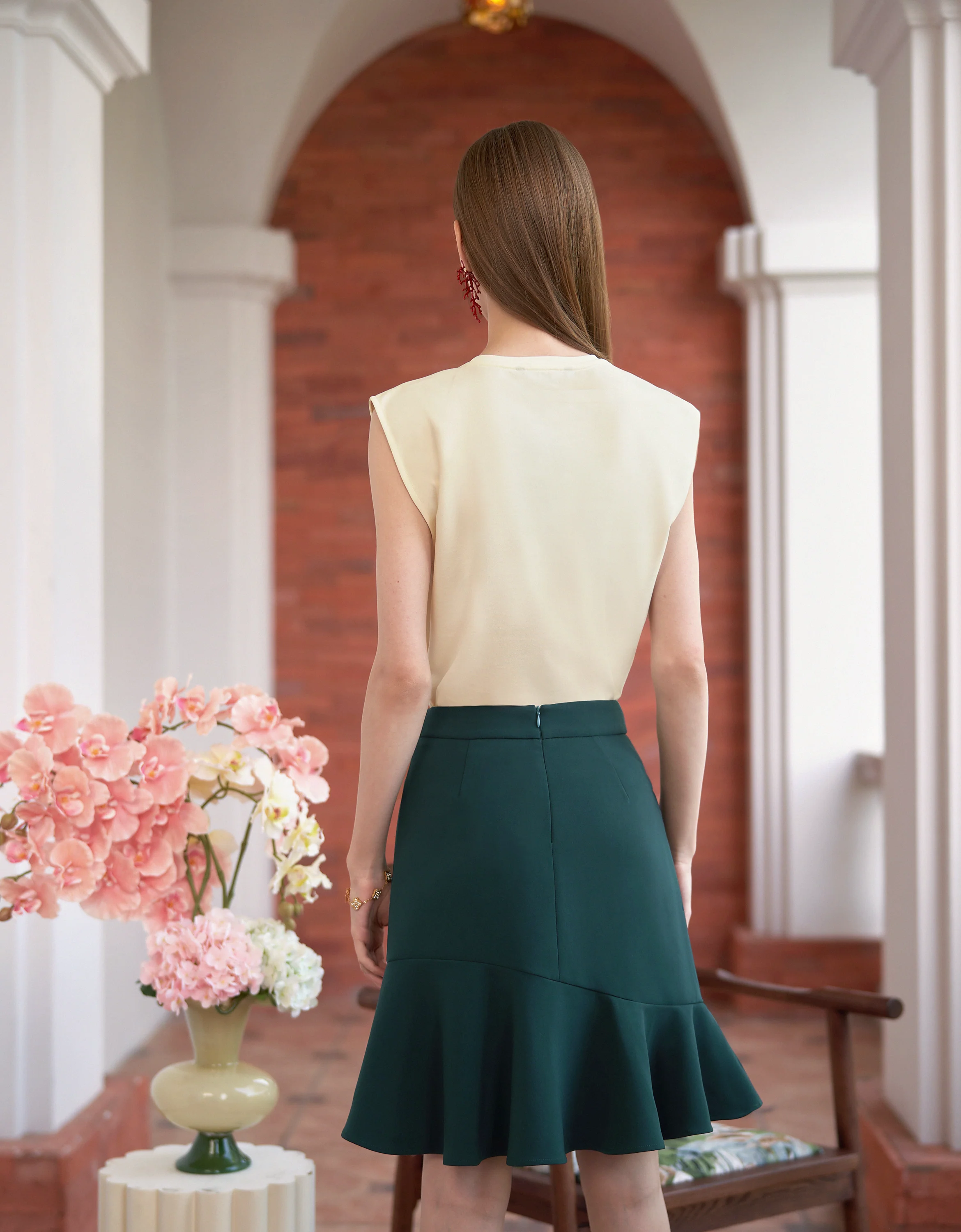 Floral Print Wide Shoulder Top - Image 4