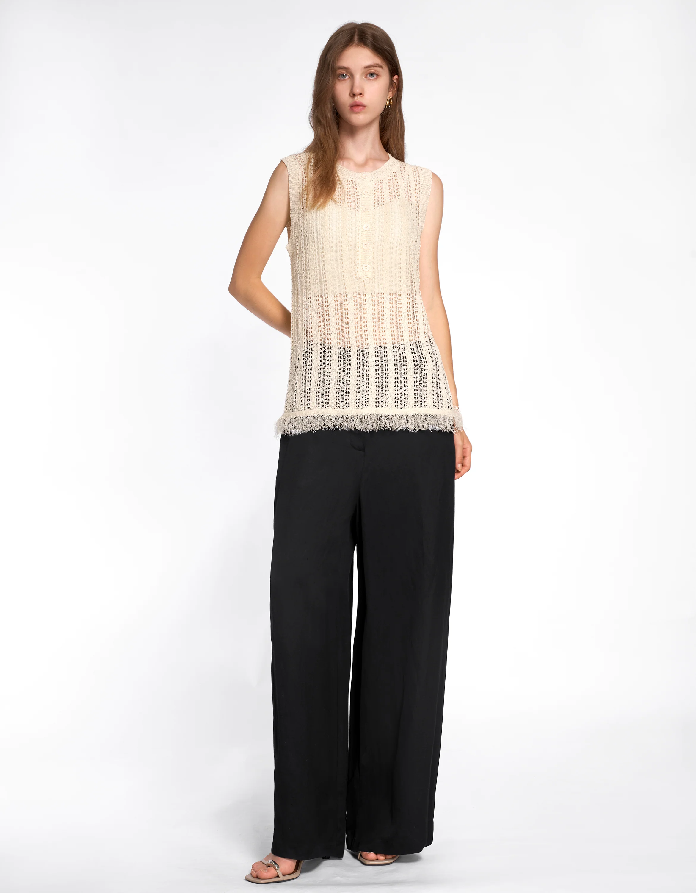 Fringe Hem Knit Top - Image 10