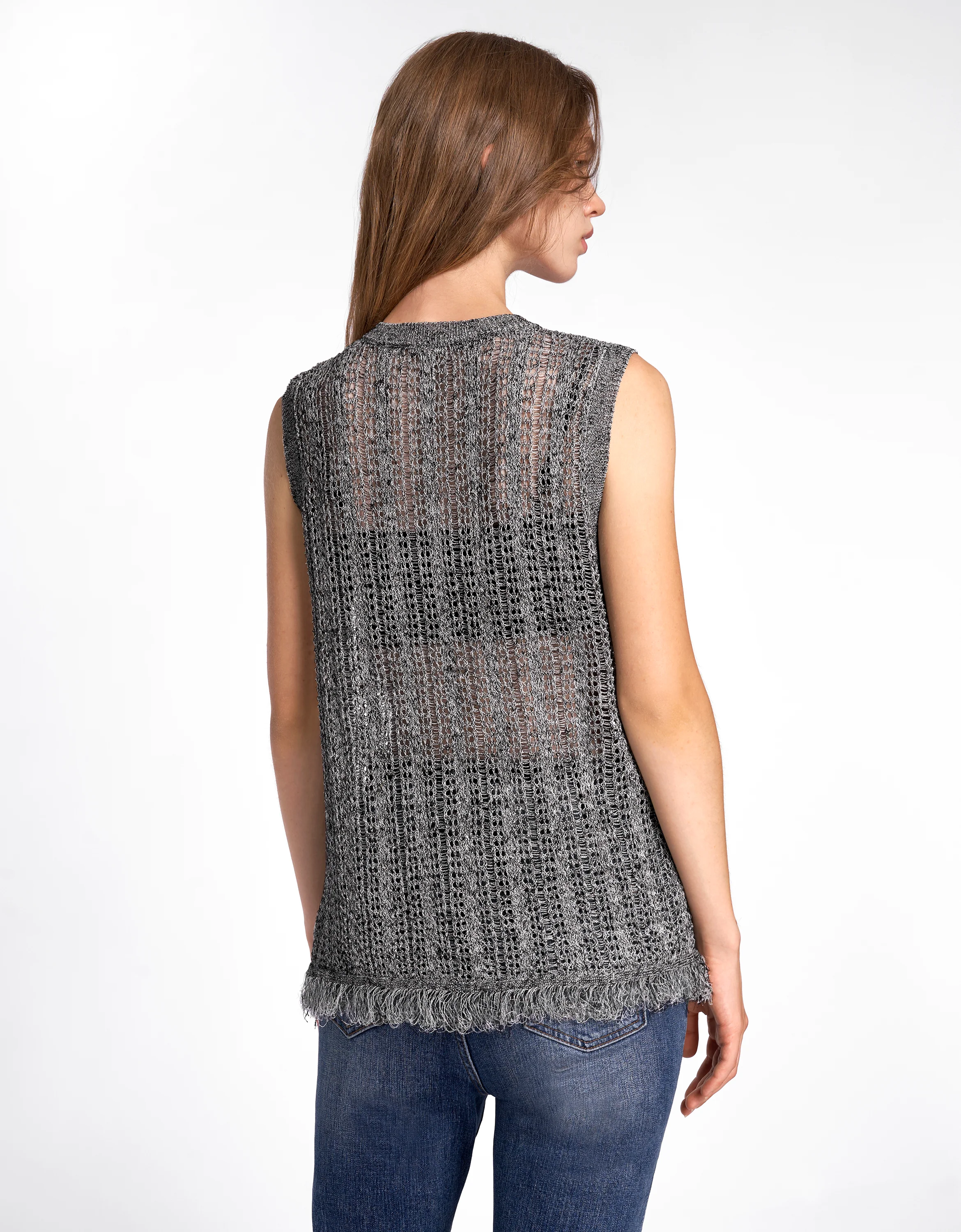 Fringe Hem Knit Top - Image 3