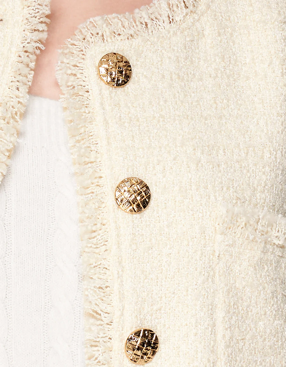 Fringe Trim Tweed Jacket - Image 5