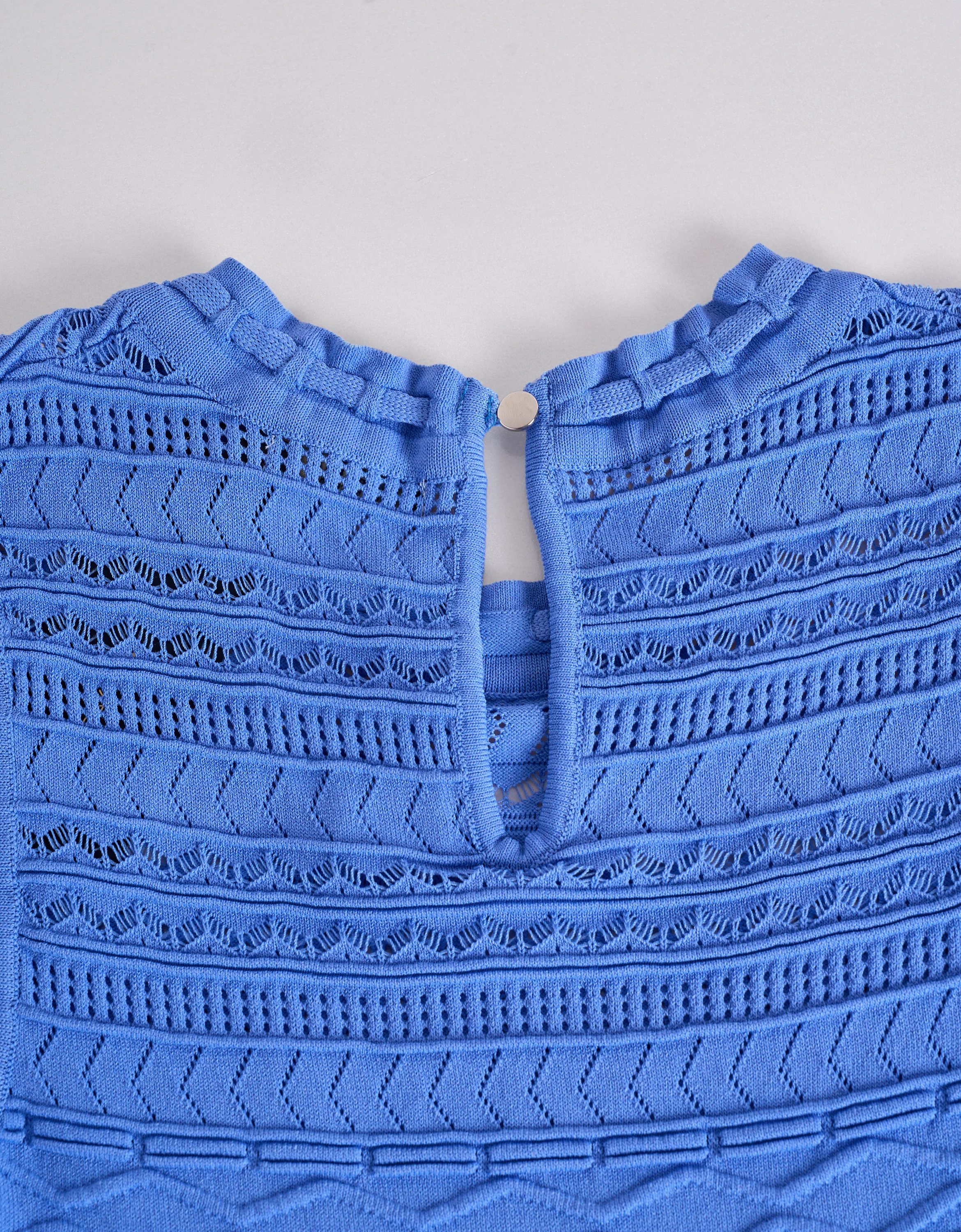 Geometric Pattern Knitted Sleeveless Dress - Image 7