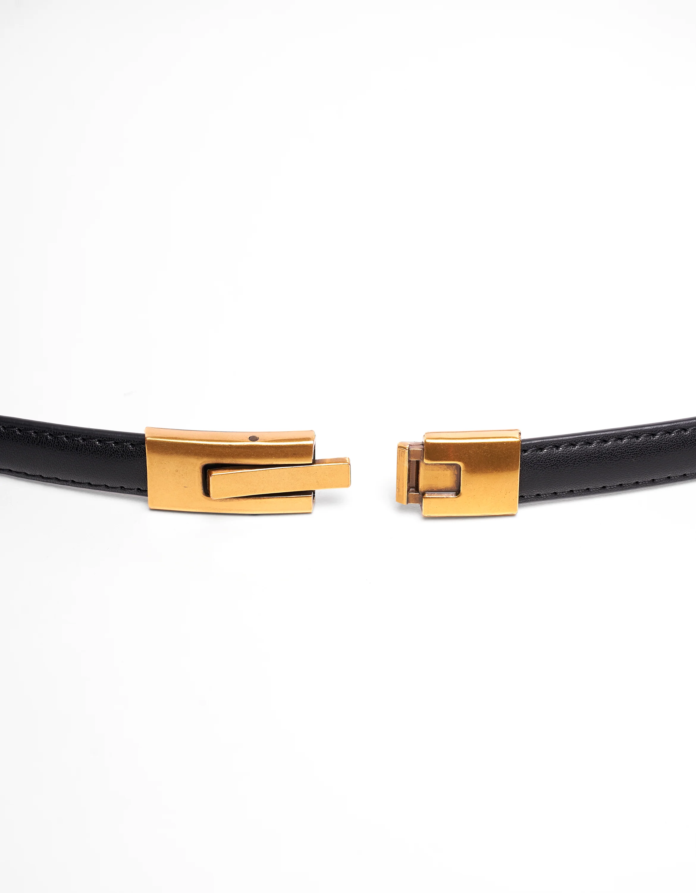 Gold-tone Buckle Leather Belt - Image 3