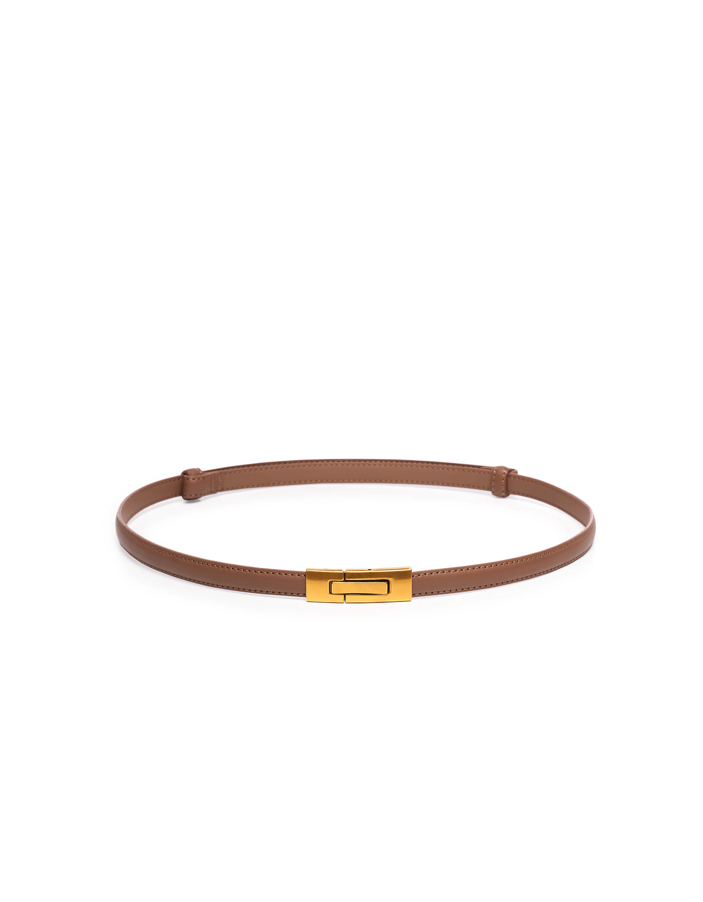 Gold-tone Buckle Leather Belt - Image 4