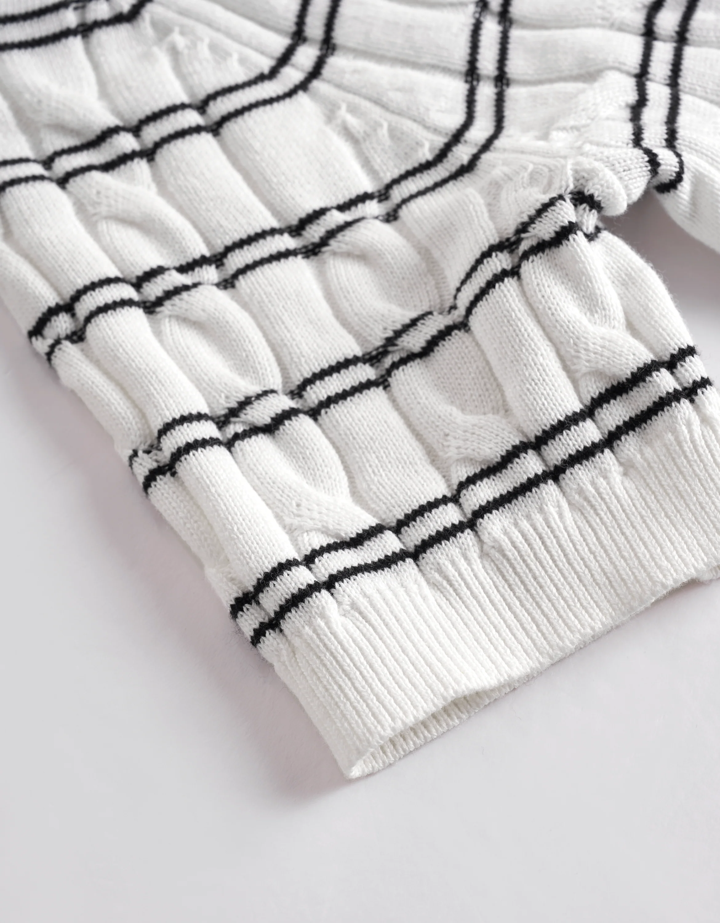 Half Placket Short Sleeve Striped Top - Image 12