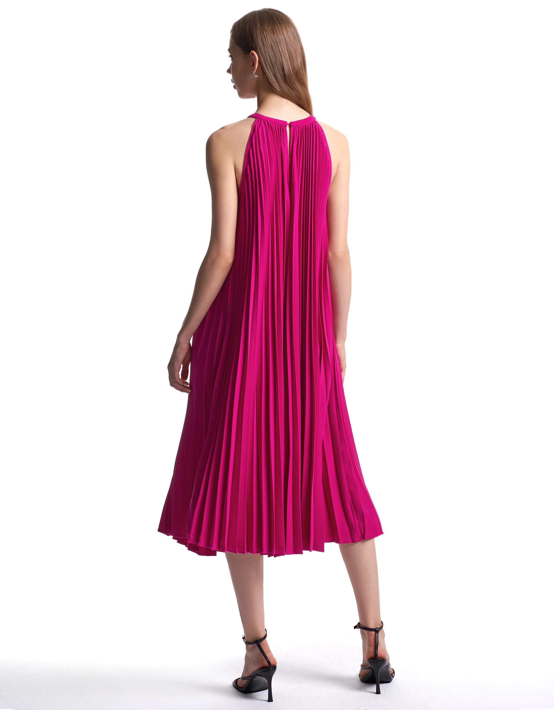 Halter Neck Pleated Dress - Image 4