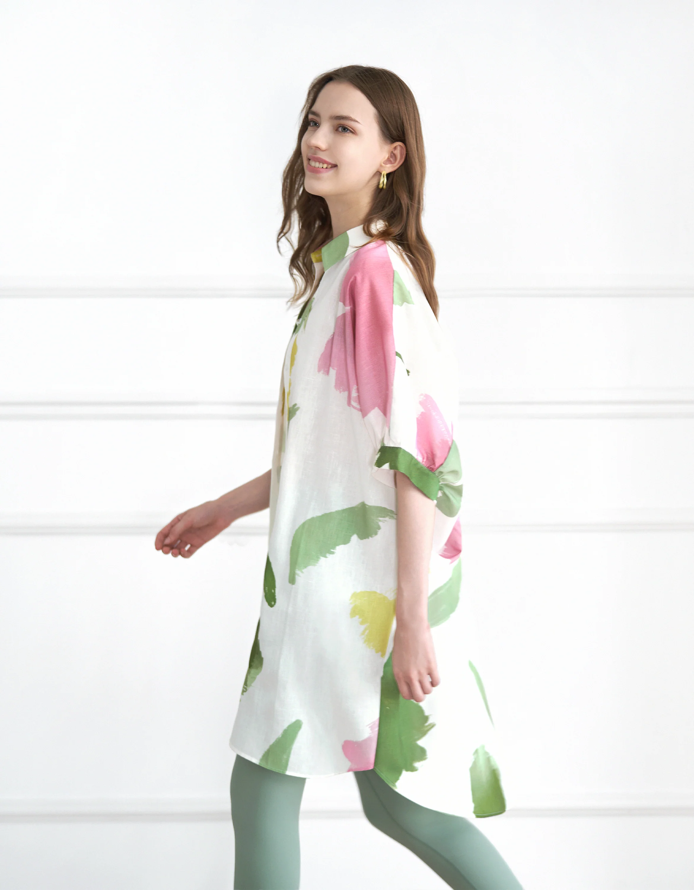 Hand Painted Art Print Shirt Dress - Image 3