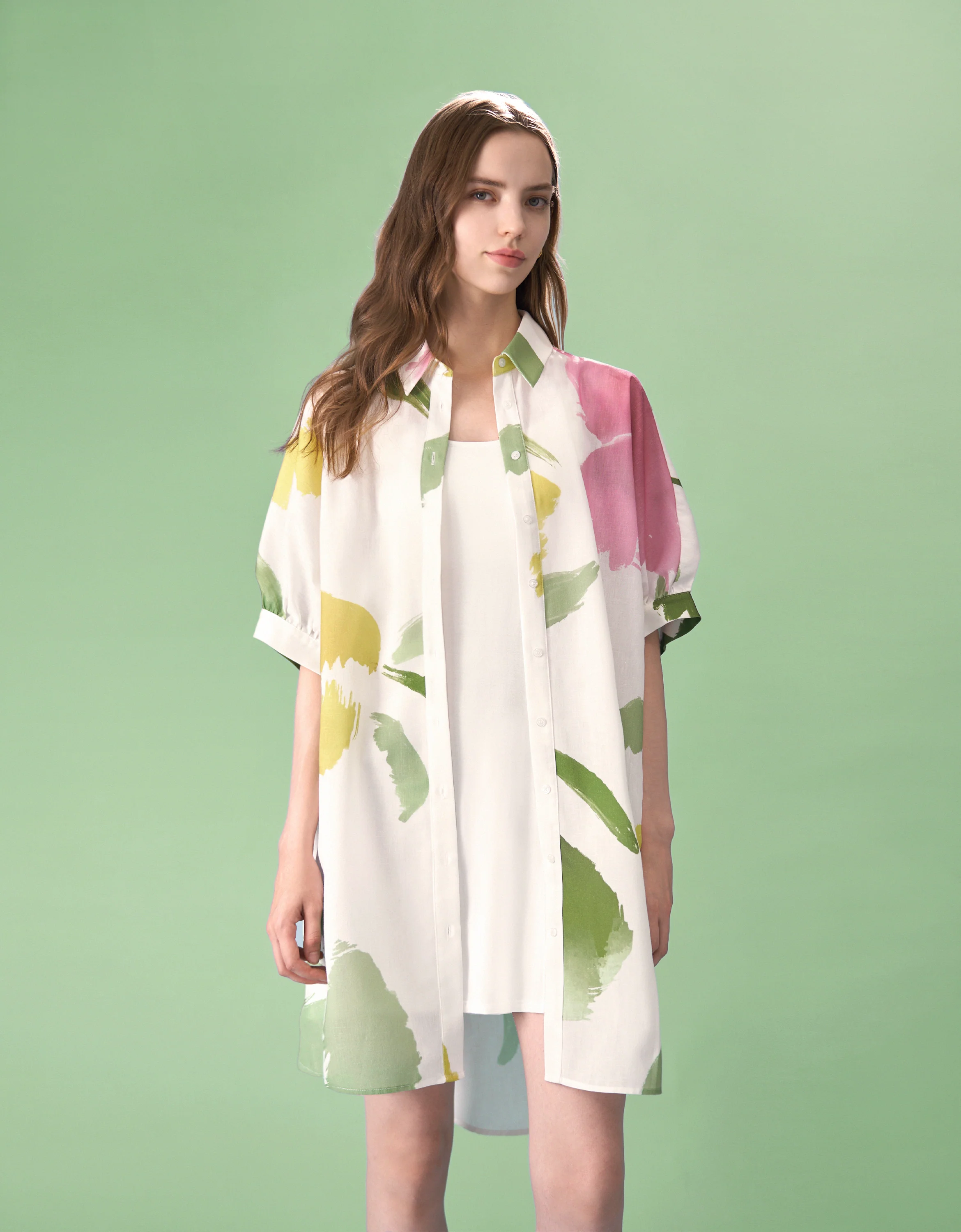 Hand Painted Art Print Shirt Dress - Image 5