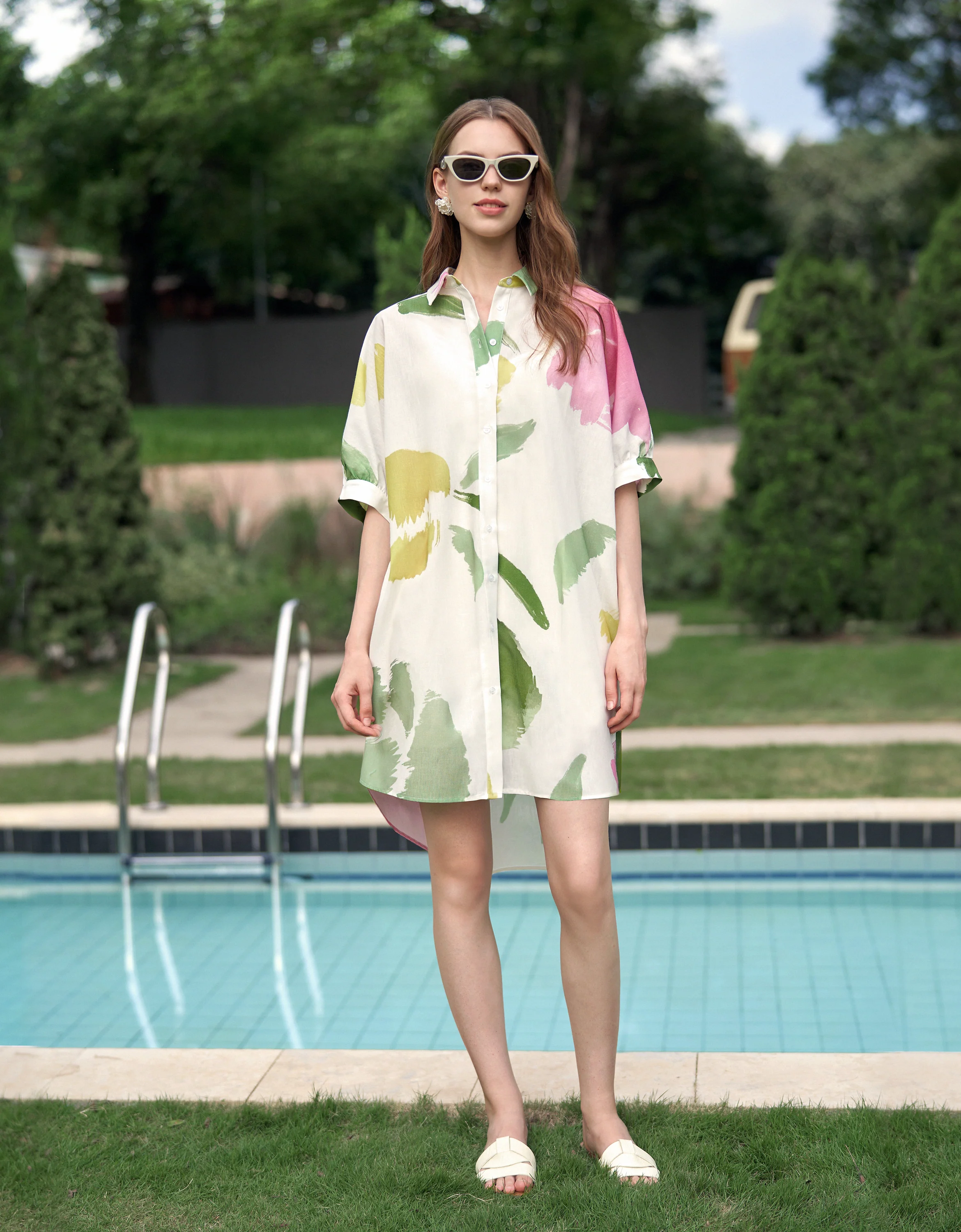 Hand Painted Art Print Shirt Dress - Image 7