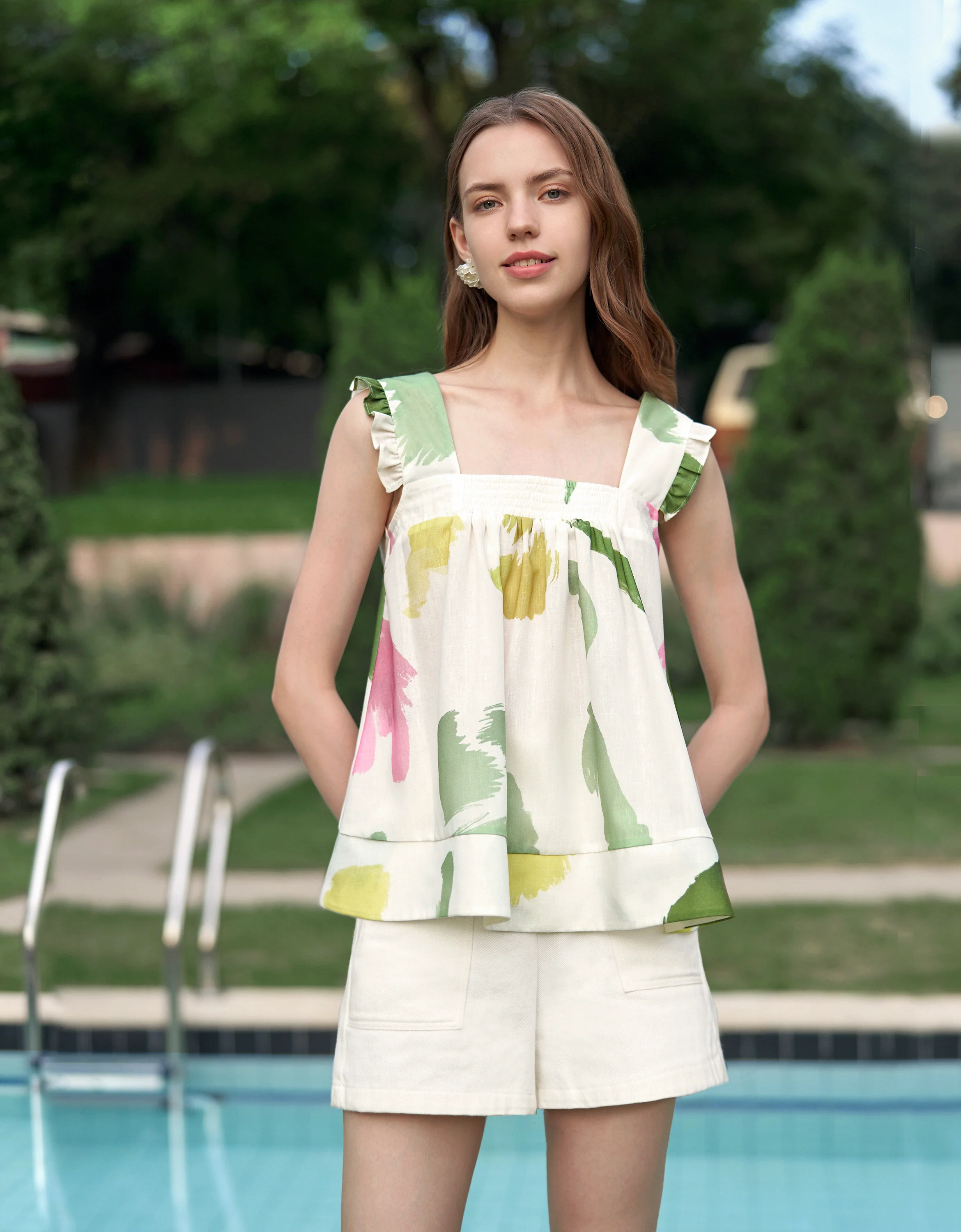 Hand Painted Art Print Sleeveless Top - Image 3