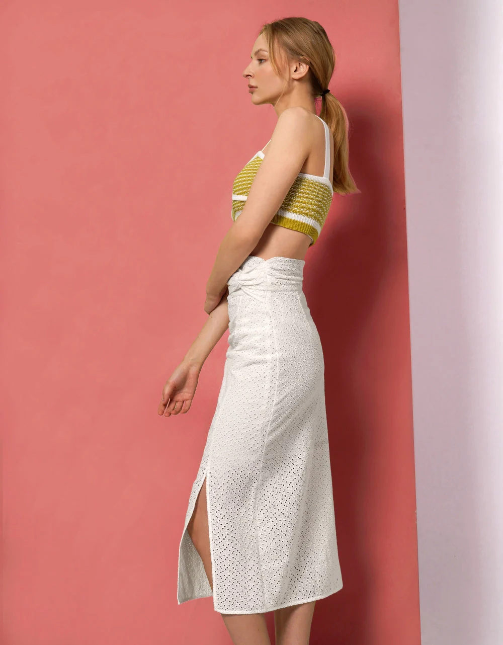 Hem Slit Openwork Skirt - Image 4
