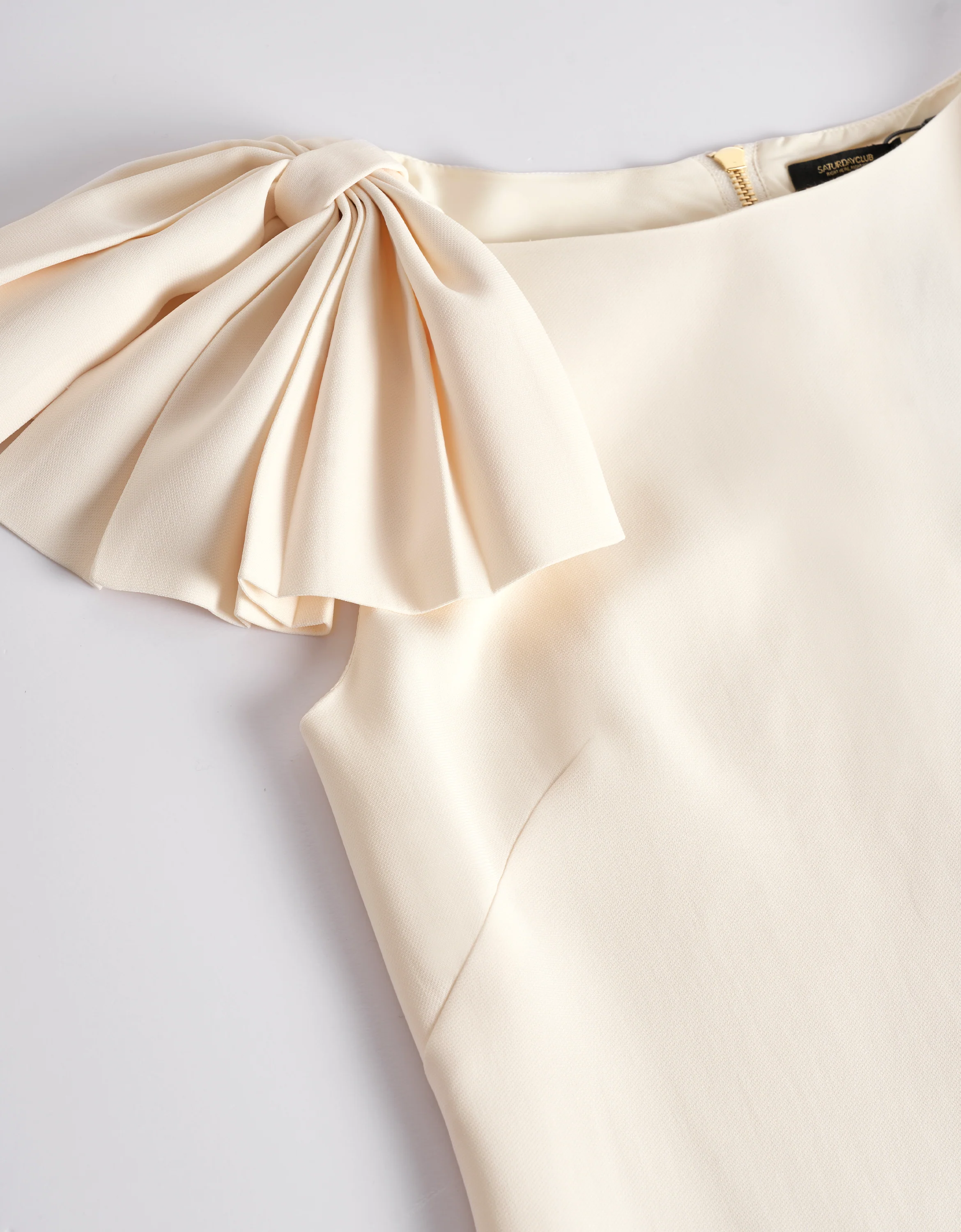 High-grade Acetate Shoulder Bow Dress - Image 11