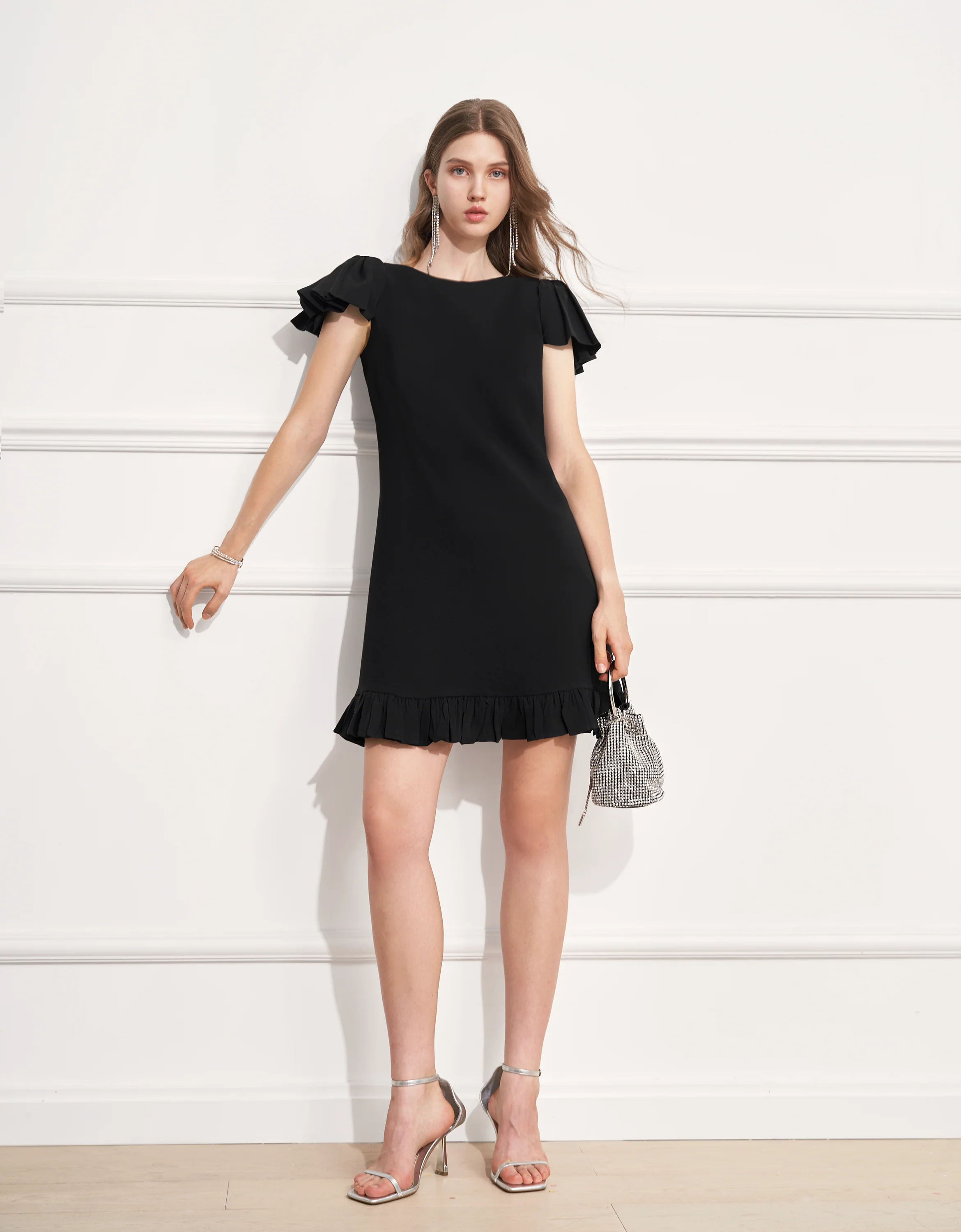High-grade Acetate Shoulder Bow Dress - Image 16