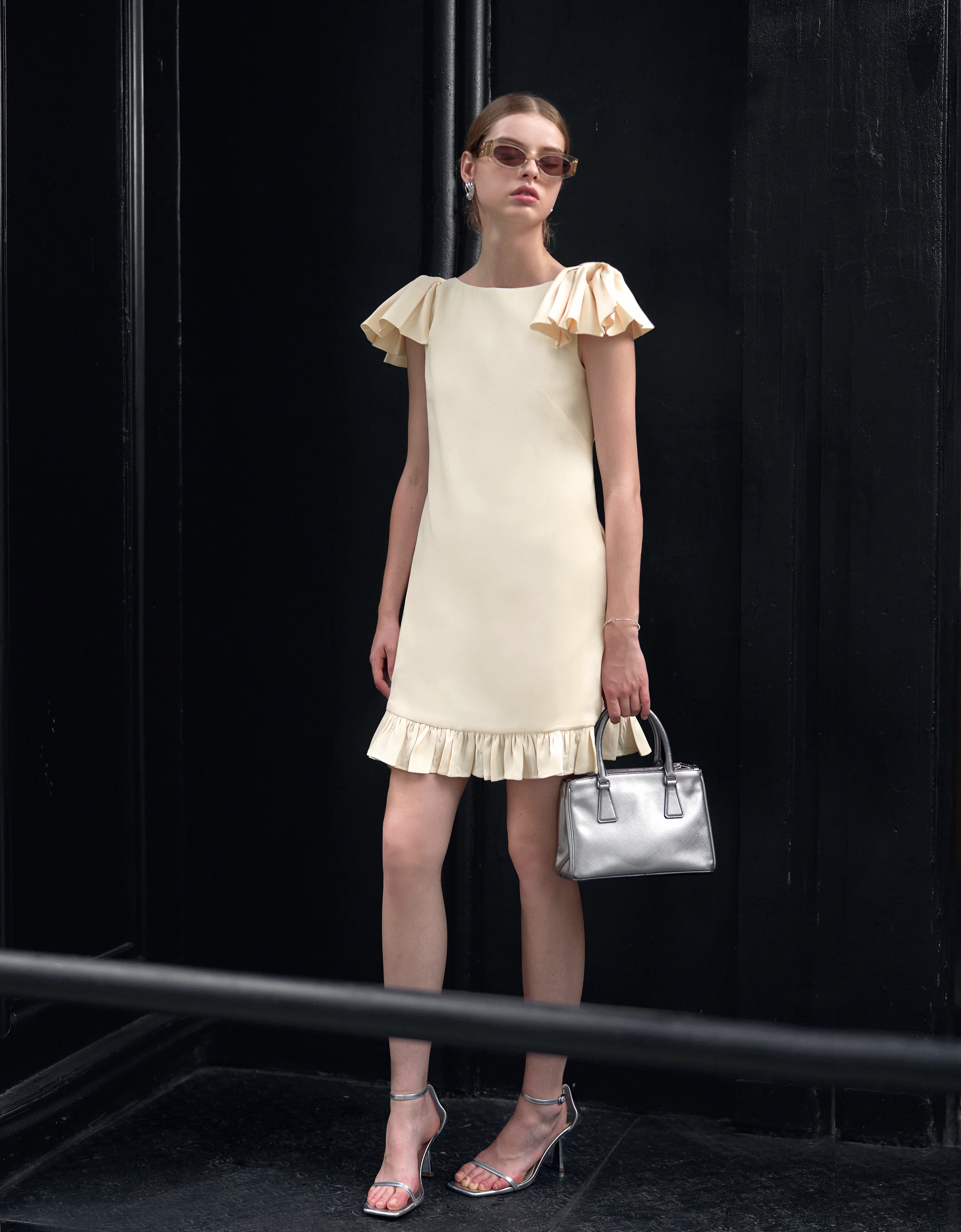 High-grade Acetate Shoulder Bow Dress - Image 9