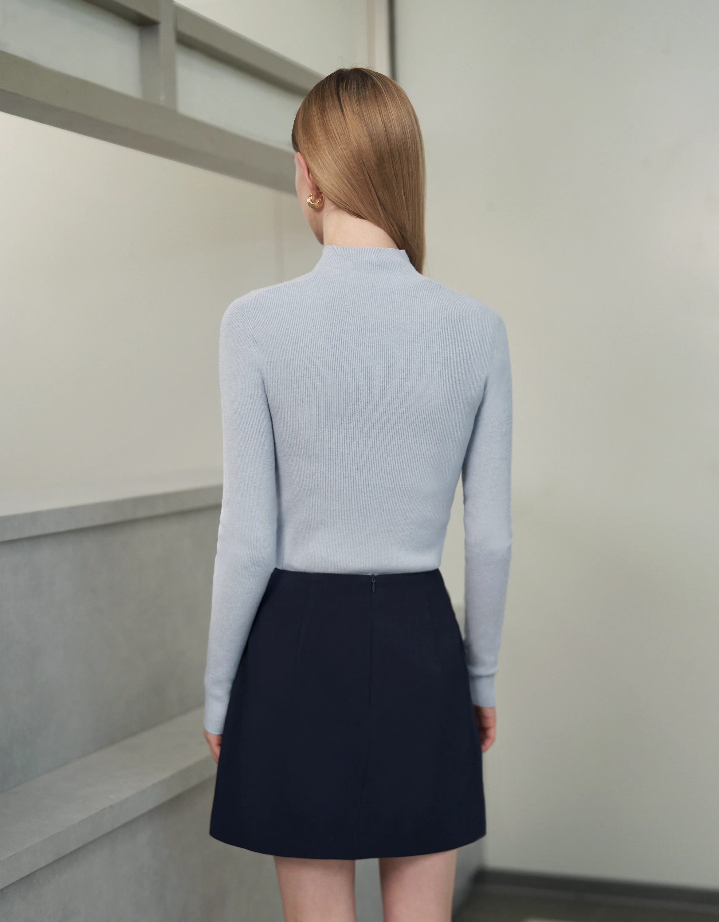 High Neck Long Sleeve Knit Top - Image 13