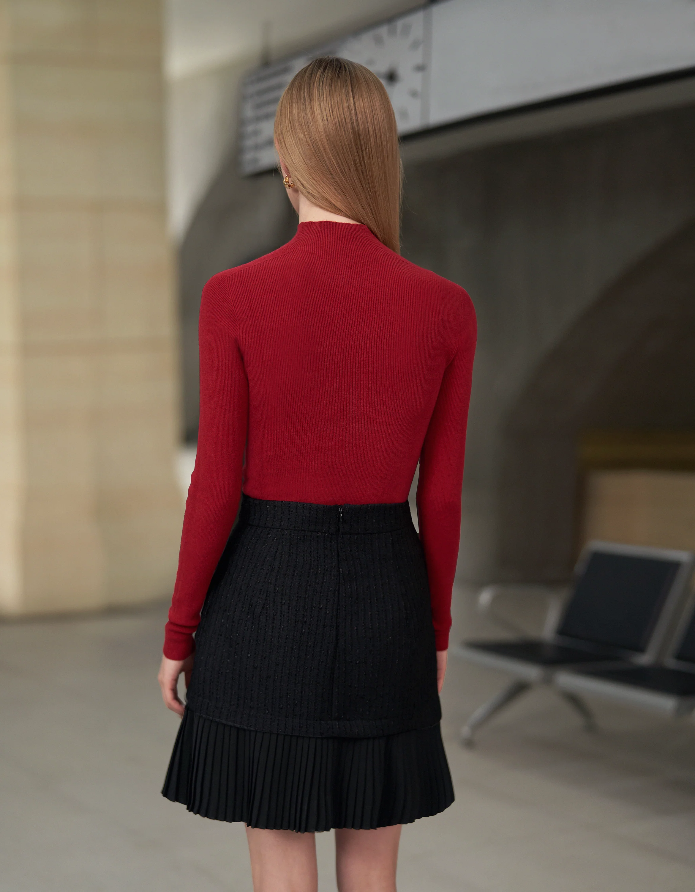 High Neck Long Sleeve Knit Top - Image 26