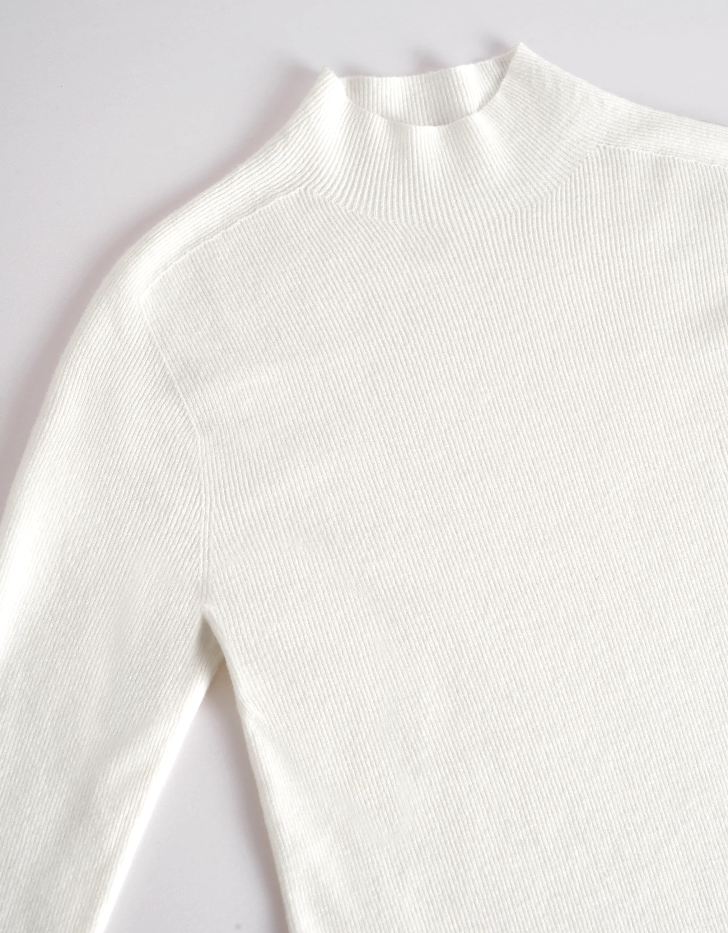 High Neck Long Sleeve Knit Top - Image 6