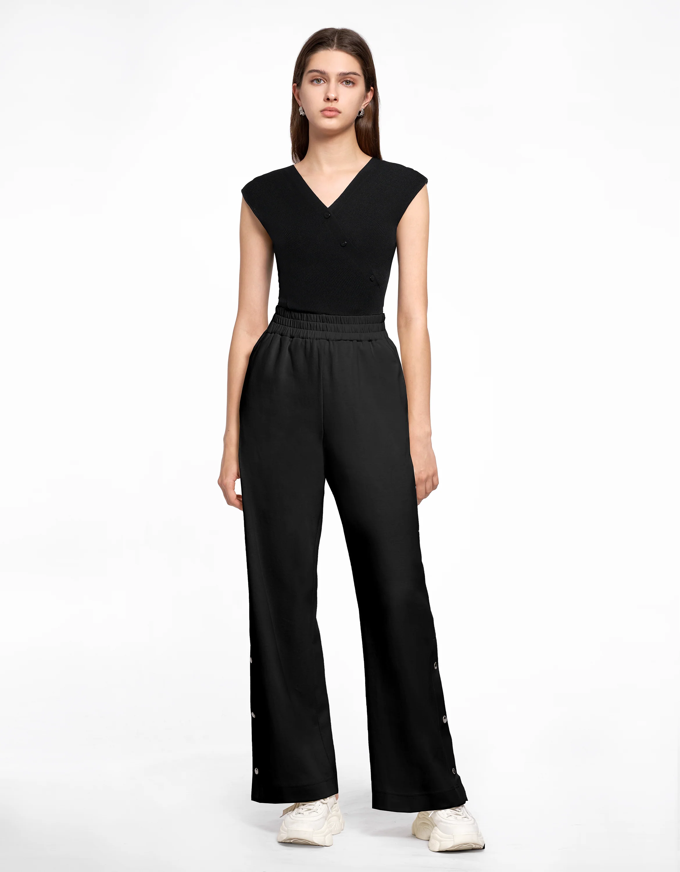 High-rise Wide-leg Knit Trousers - Image 6