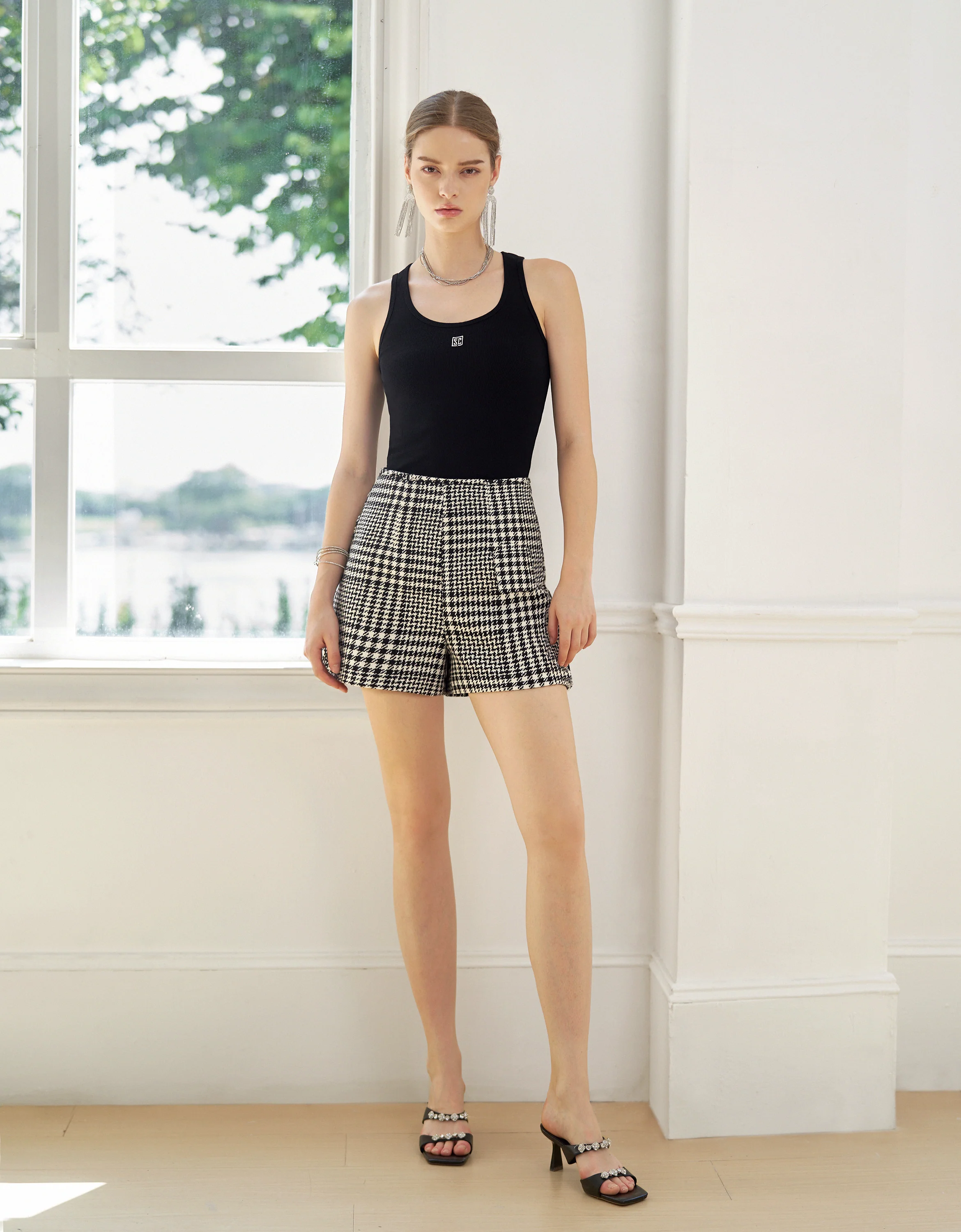 Houndstooth A-line Shorts - Image 4